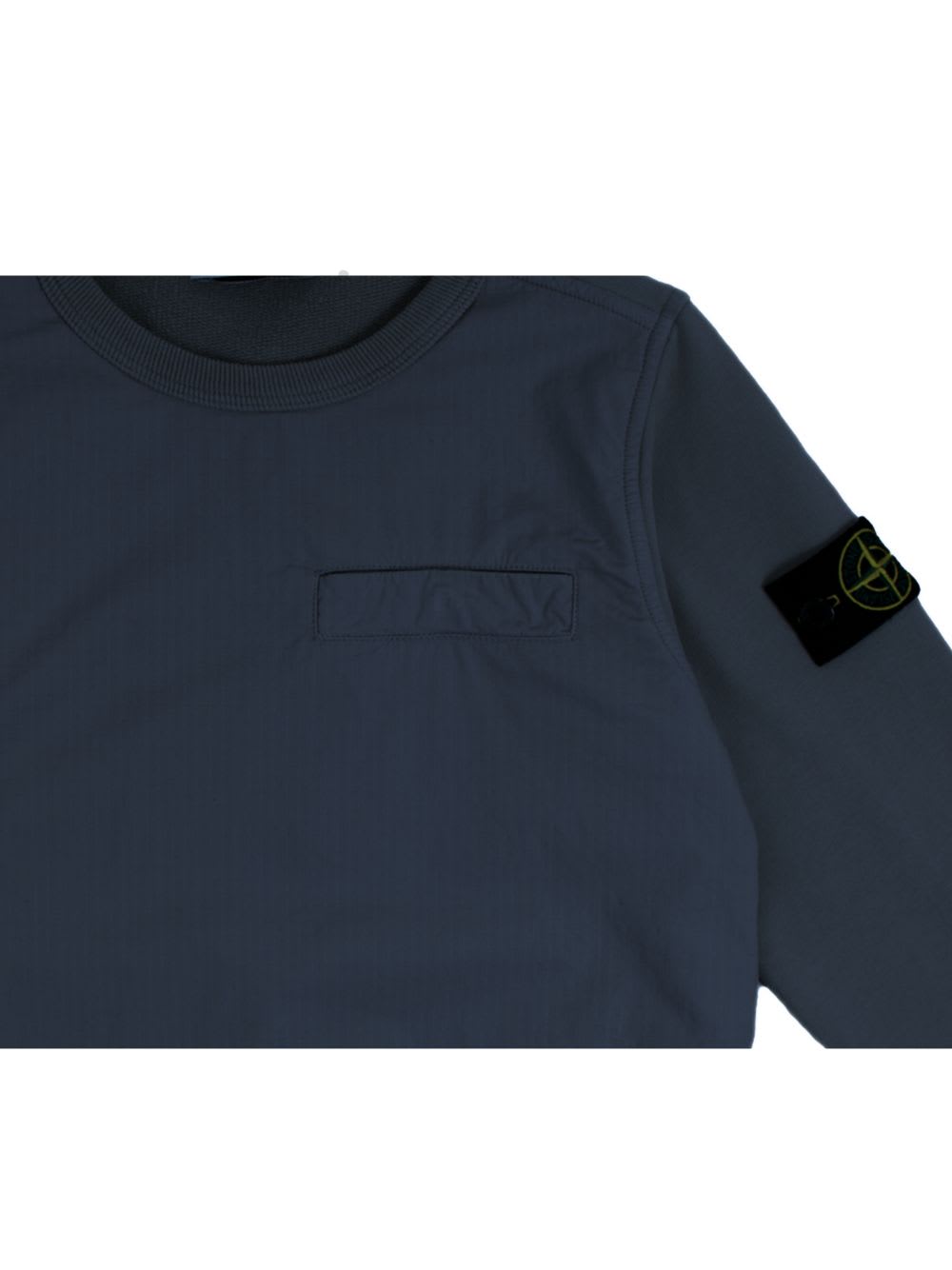 Shop Stone Island Junior Round Neck Sweatshirt In Navy Blue