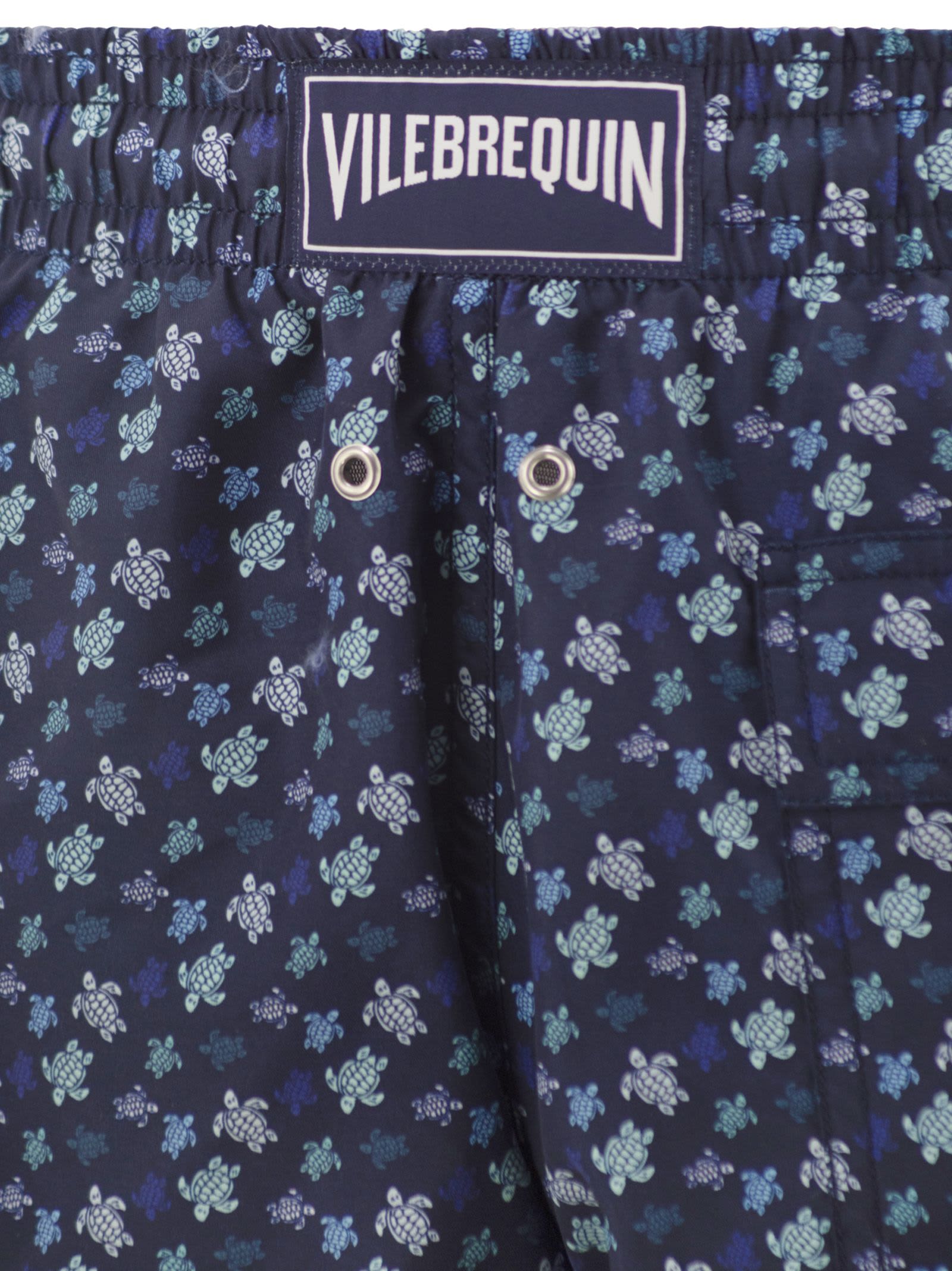 Vilebrequin Navy Blue Recycled Fabric Swimsuit In Blue