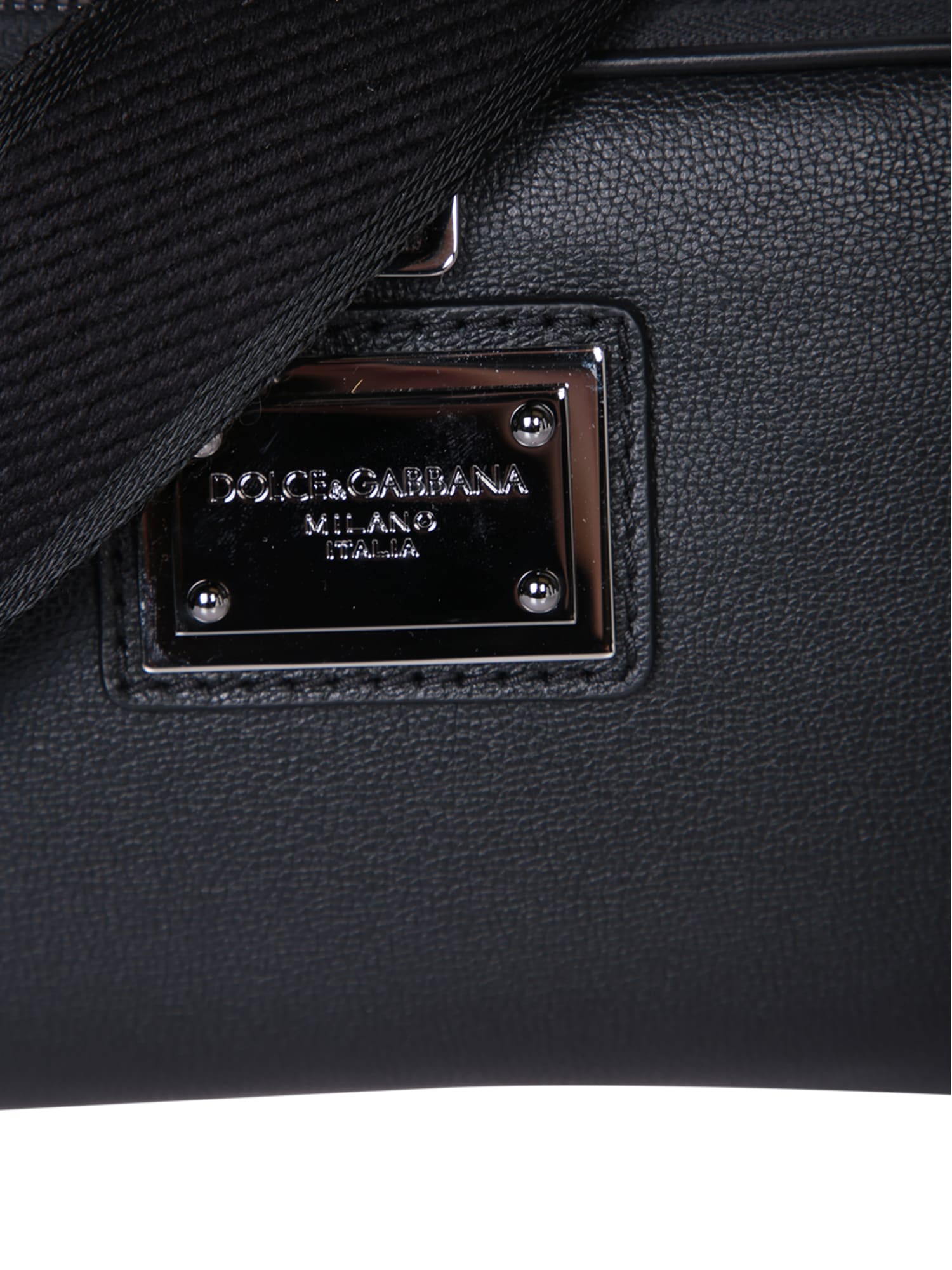 Shop Dolce & Gabbana Logo Plaque Black Fanny Pack