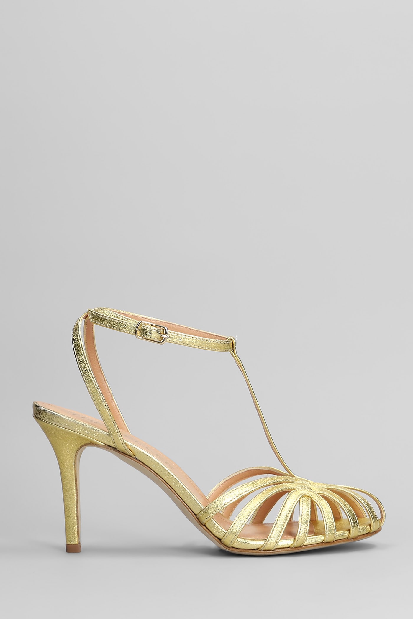 The Seller Sandals In Gold Leather