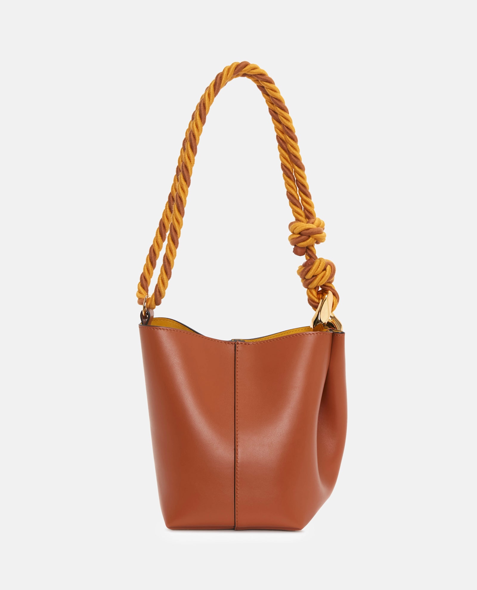 Shop Jw Anderson Jwa Corner Small Bucket Bag In Brown