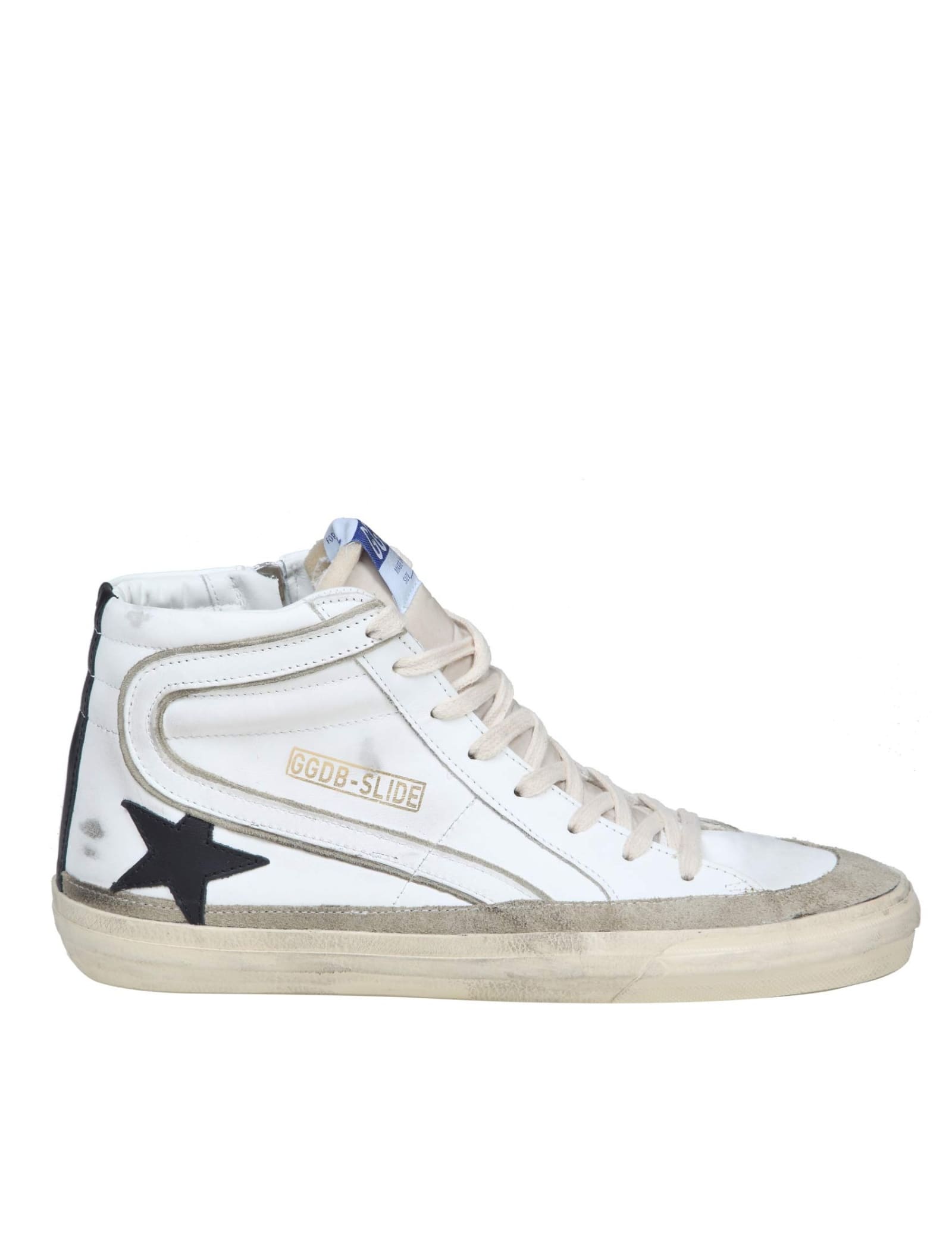 Golden Goose Slide Sneakers In White Leather