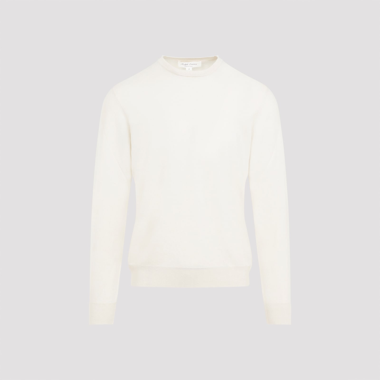 Shop Ralph Lauren Crewneck Sweater In Classic Cream