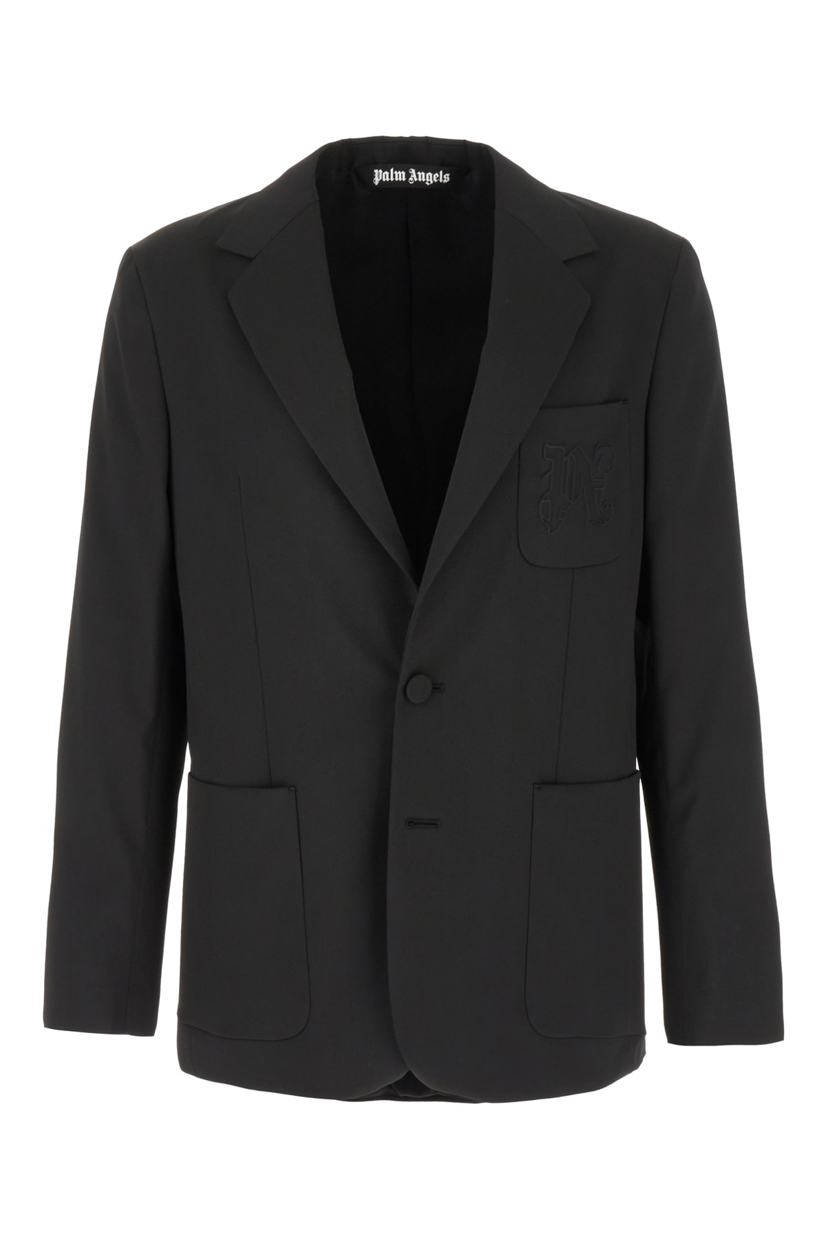 Palm Angels Black Stretch Polyester Blend Blazer