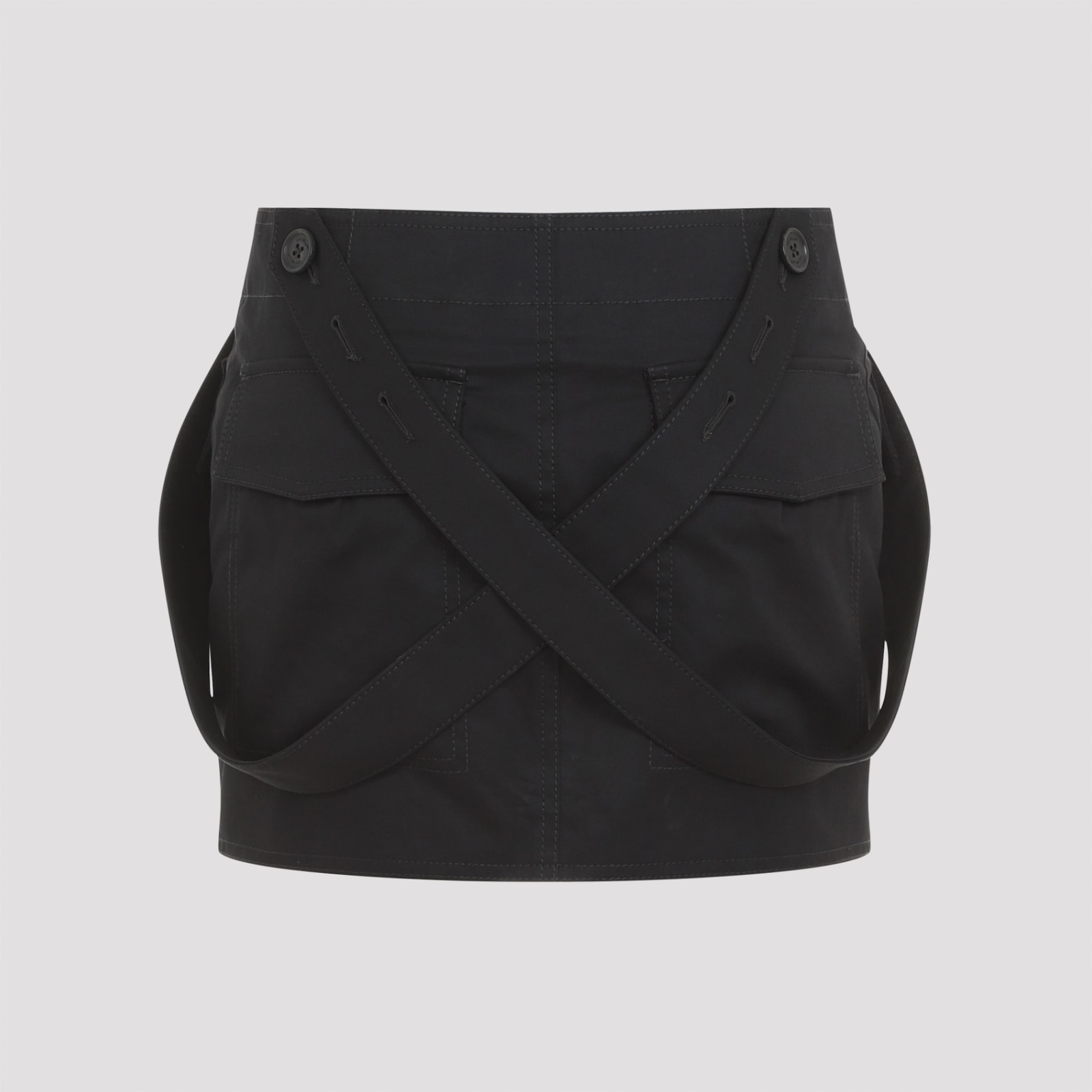 Shop Off-white Straps Cargo Mini Skirt In Black