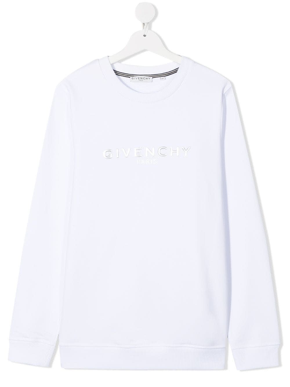 GIVENCHY WHITE JERSEY SWEATSHIRT WITH LOGO,11782090