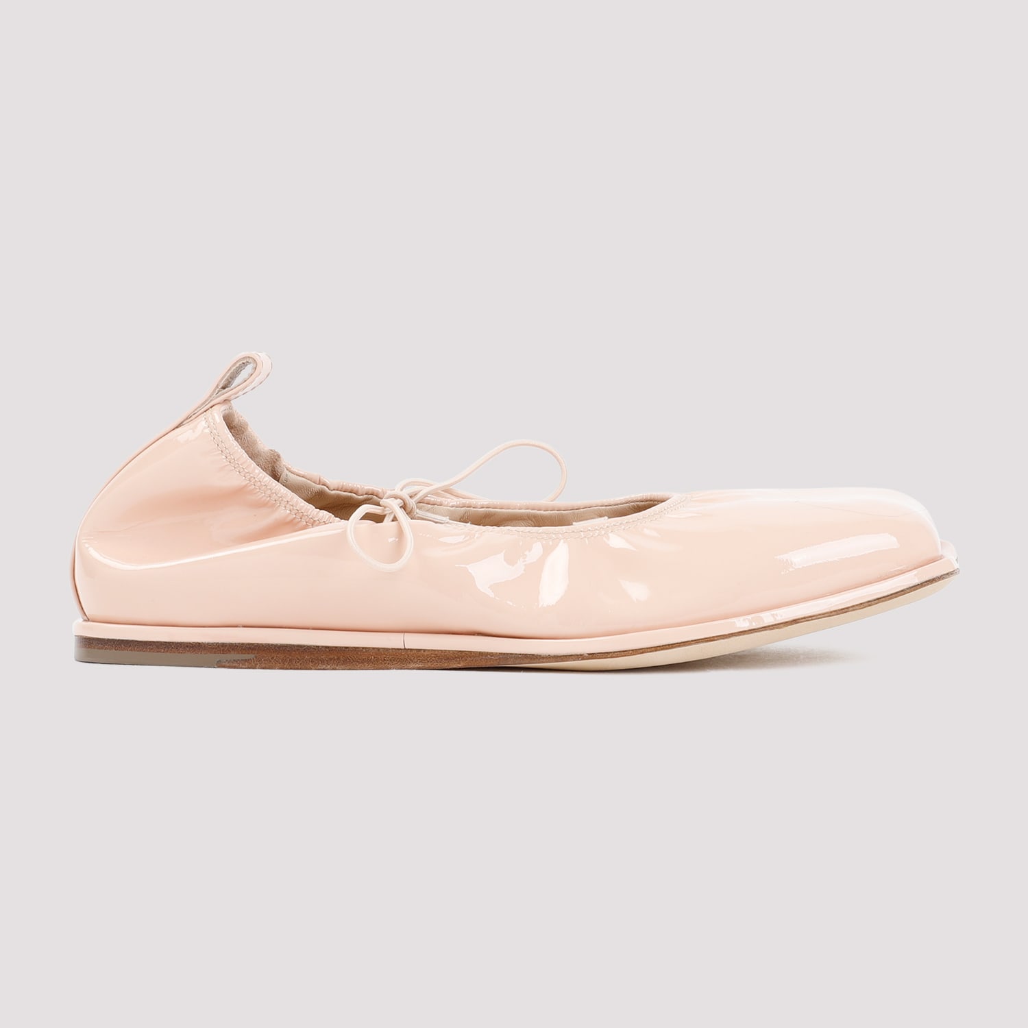 Shop Simone Rocha Heart Toe Lace-up Ballerina In Powder