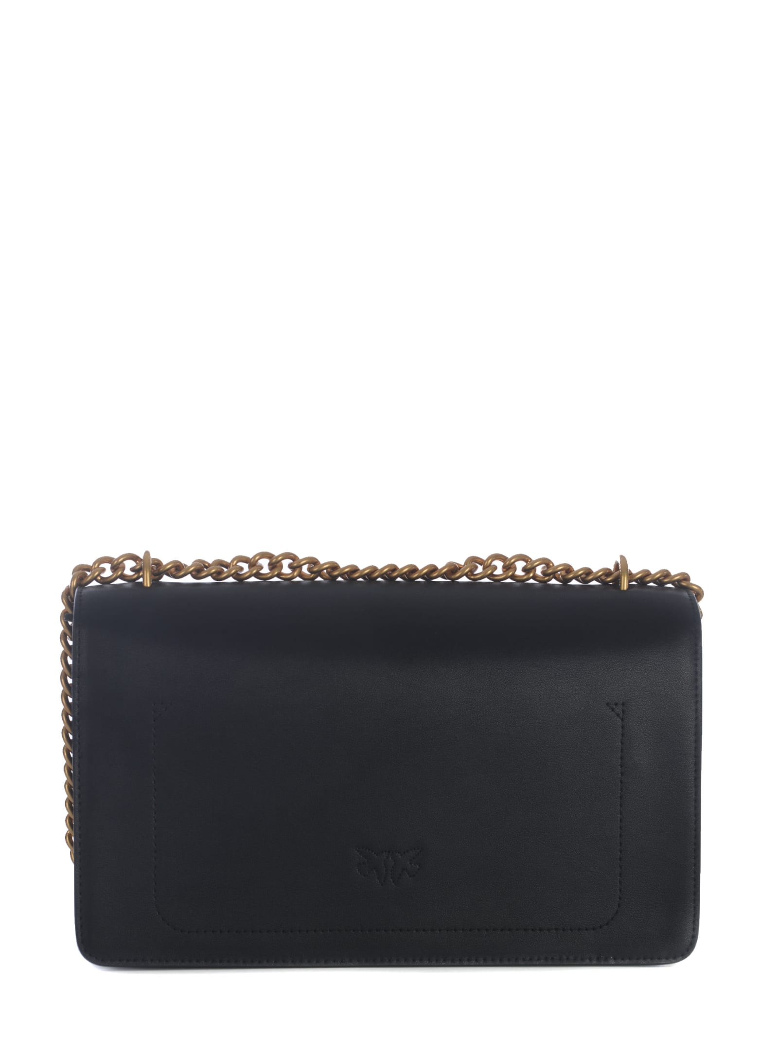 Shop Pinko Bag  Love One Classic Made Of Soft Leather In Nero Oro