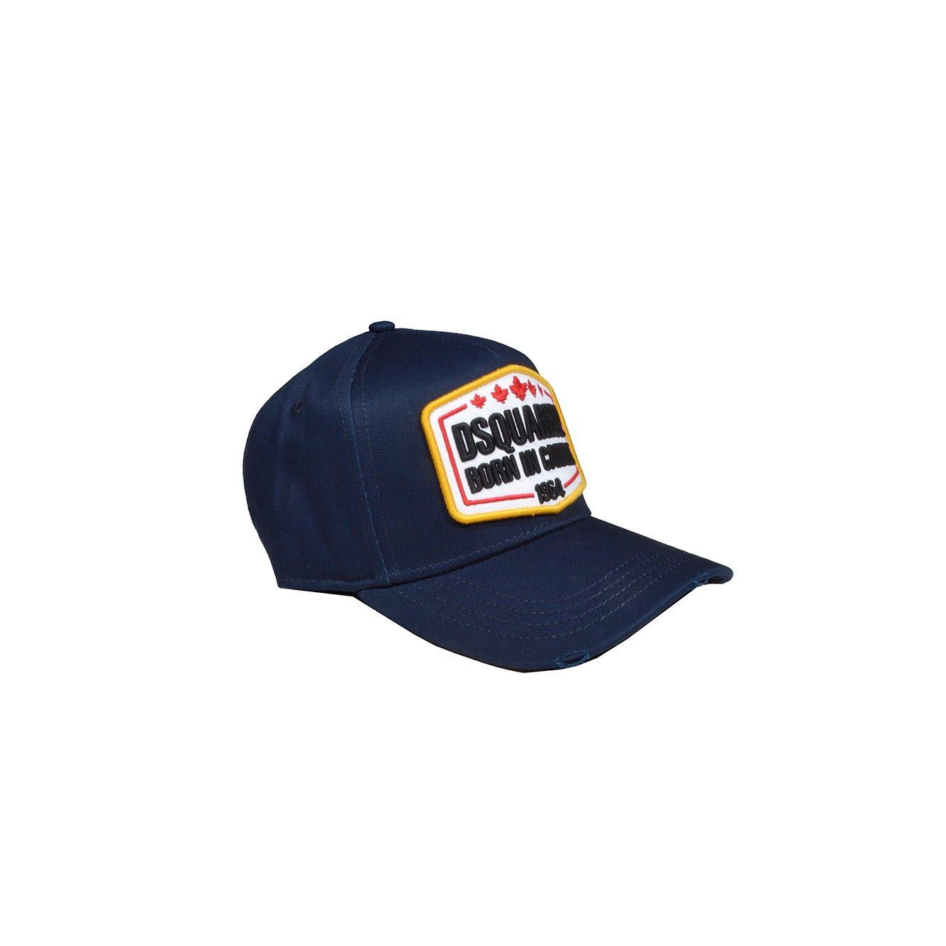 Shop Dsquared2 Logo-embroidered Distressed Baseball Cap In Blu