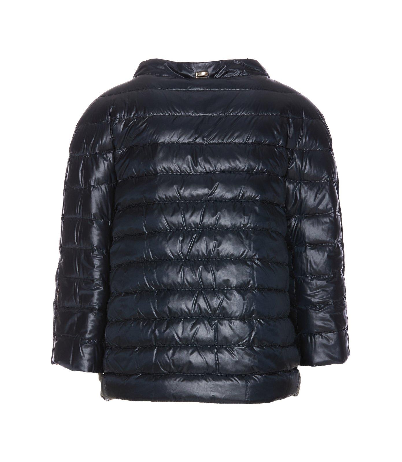 Shop Herno Mock Neck Puffer Jacket In Blue