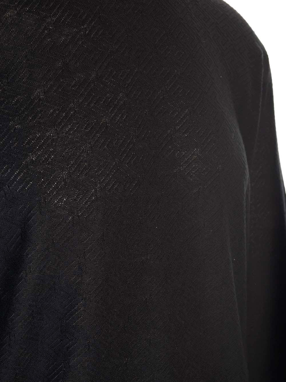 Versace Silk And Cotton Blend Sweater In Black