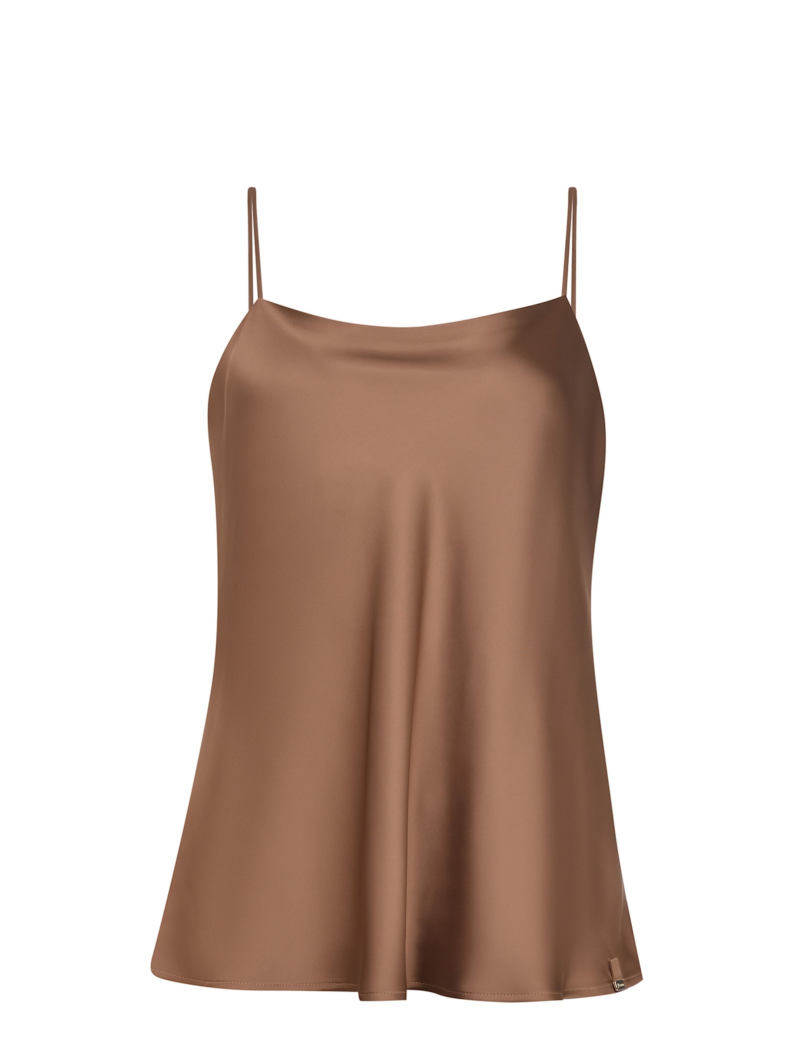 Herno Straight Neckline Satin Finish Top In Cammello