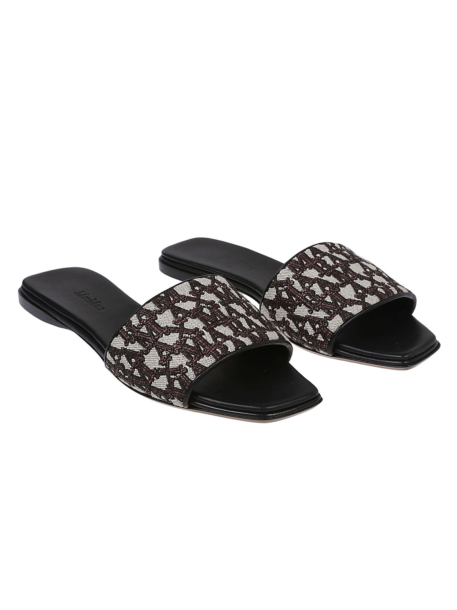 Shop Max Mara Fridac Slide Sandals In Mogano