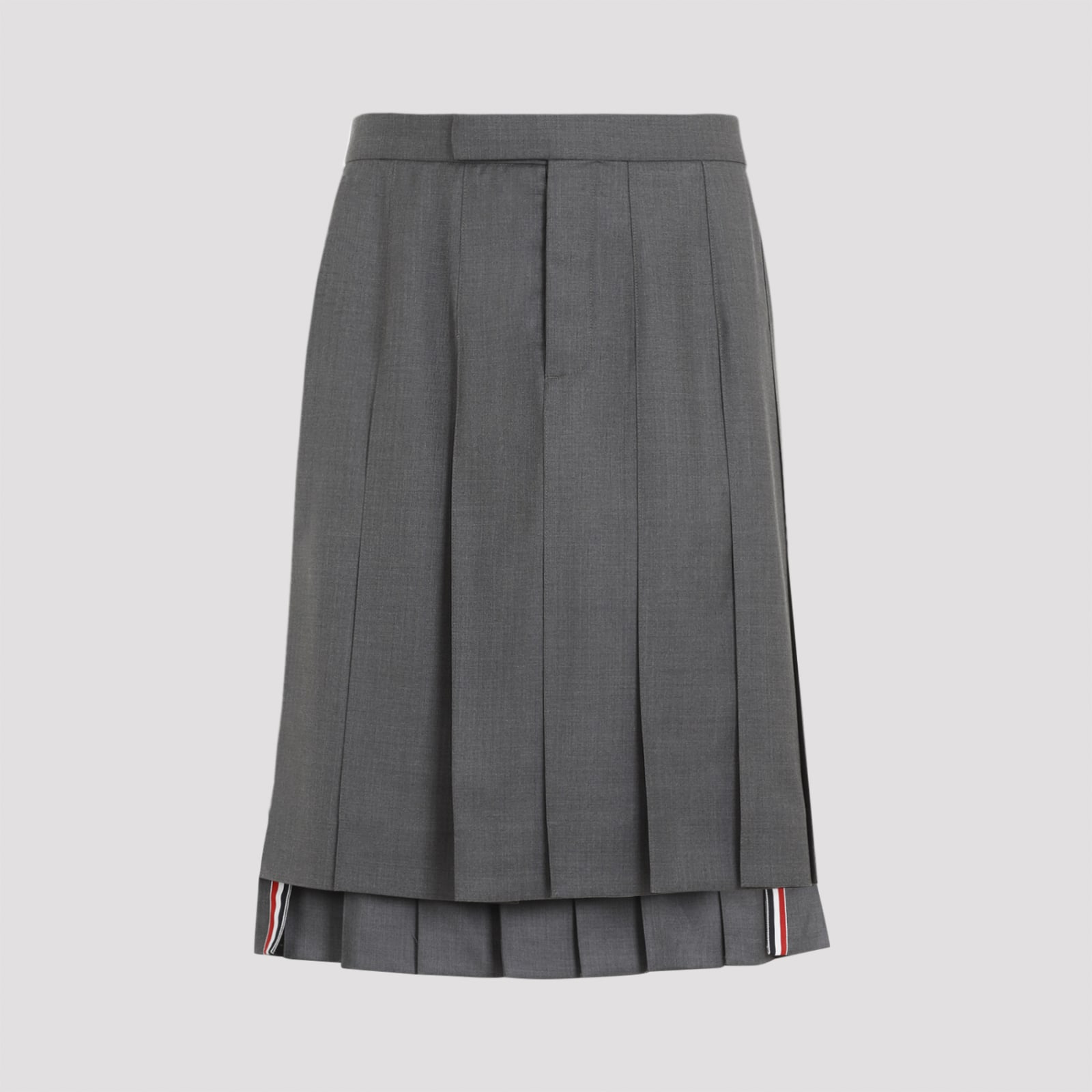 Shop Thom Browne Classic Rise Backstrap Skirt In Med Grey