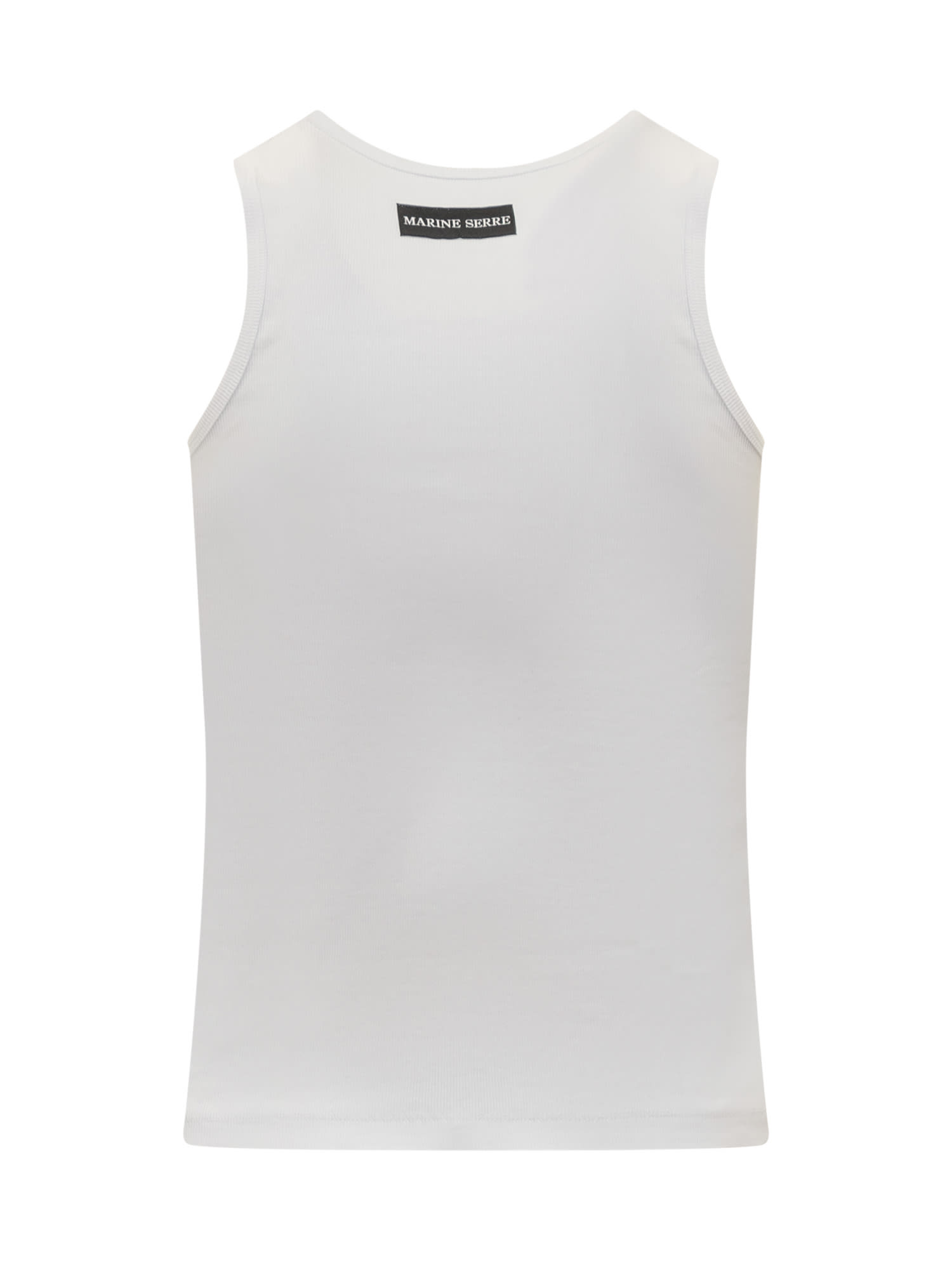Shop Marine Serre Ribbed Tank Top In White