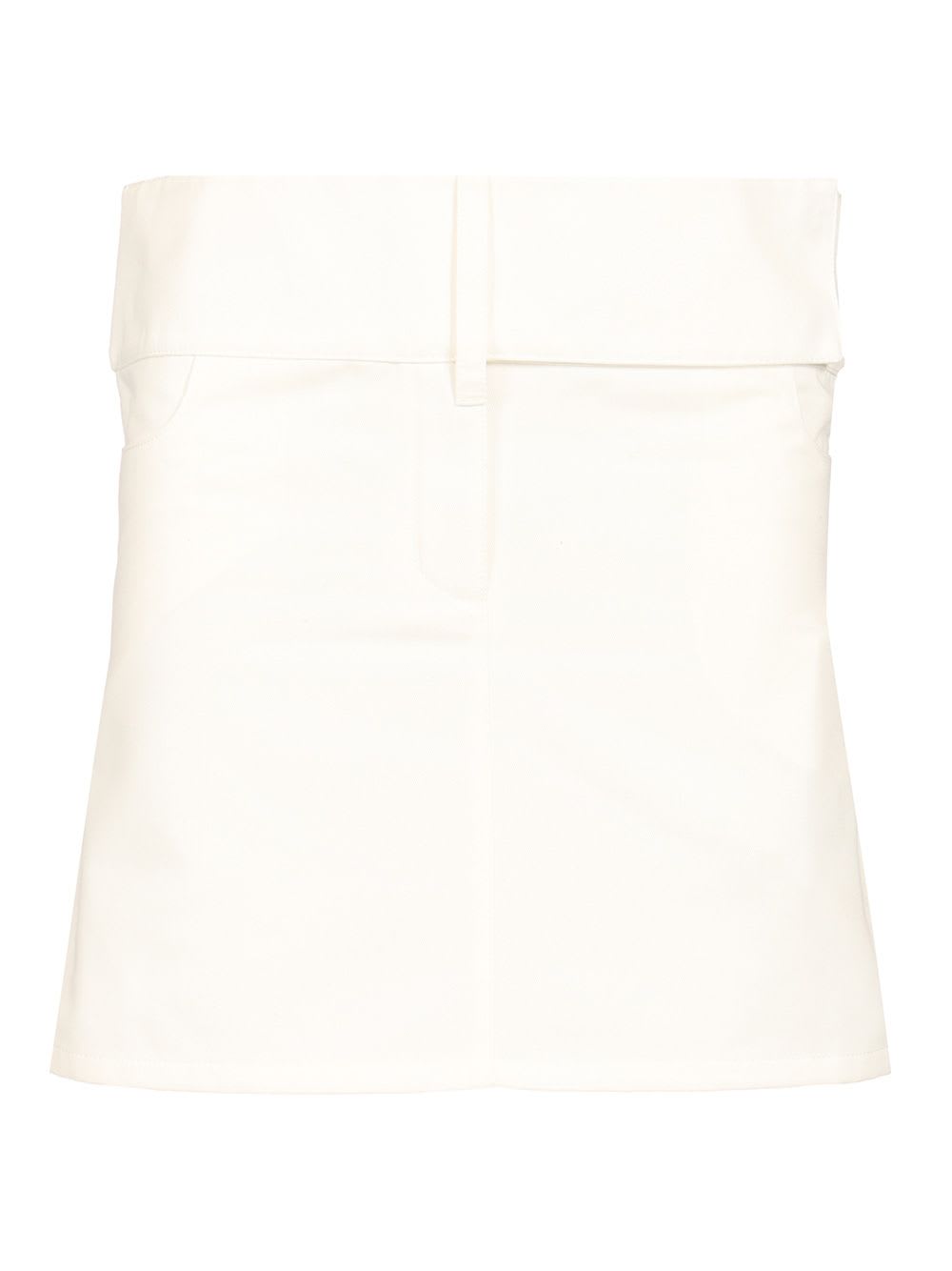 Courrèges Mini Skirt With Belt In White