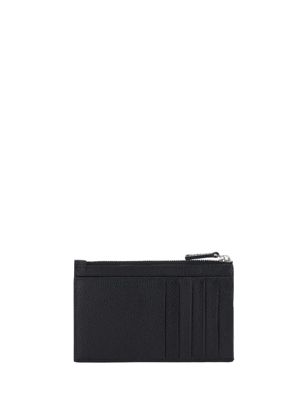 Balenciaga Black Leather Wallet With Logo In Black