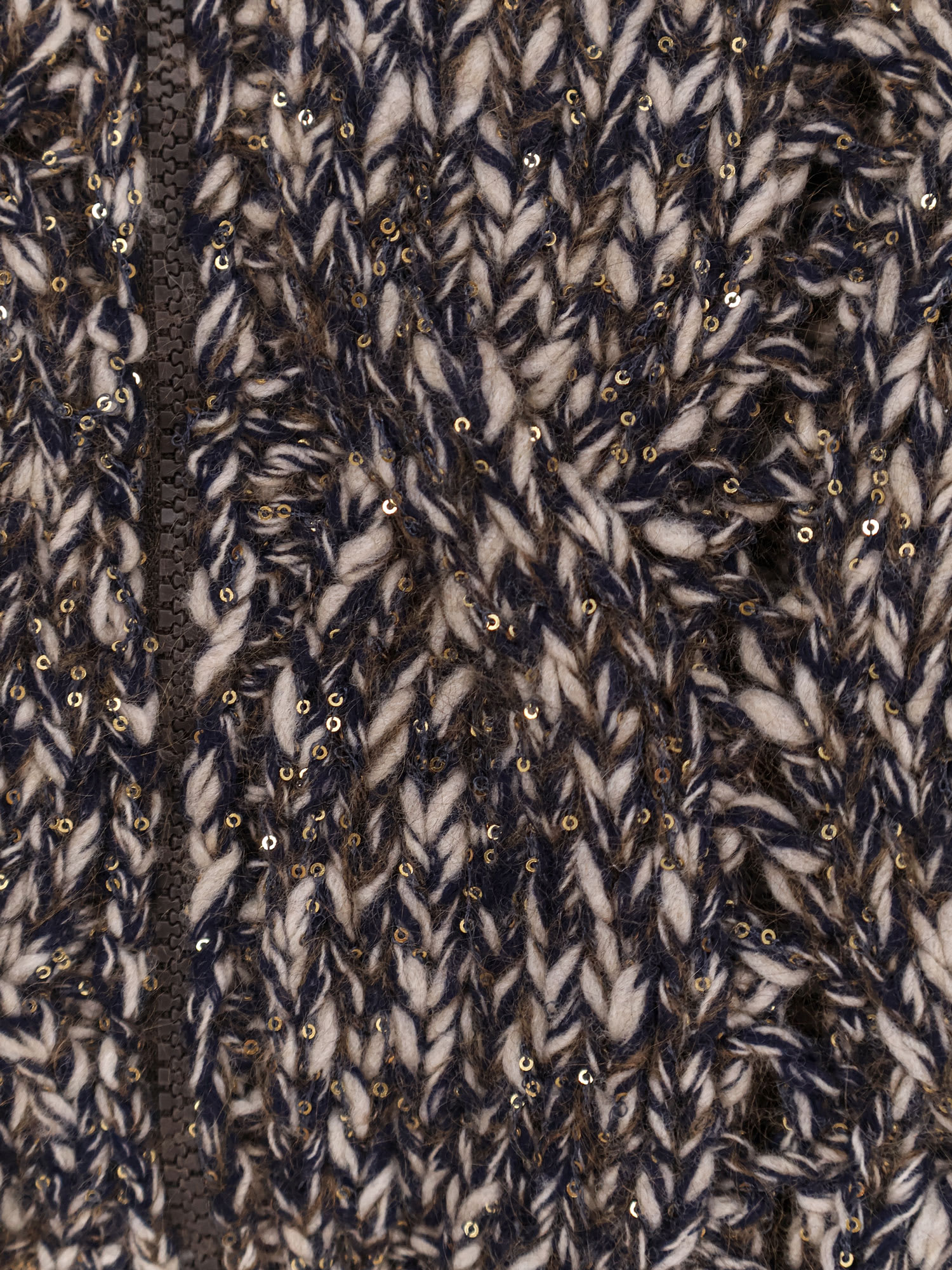 Brunello Cucinelli Wool And Cashmere Cardigan With Sequins In Brown