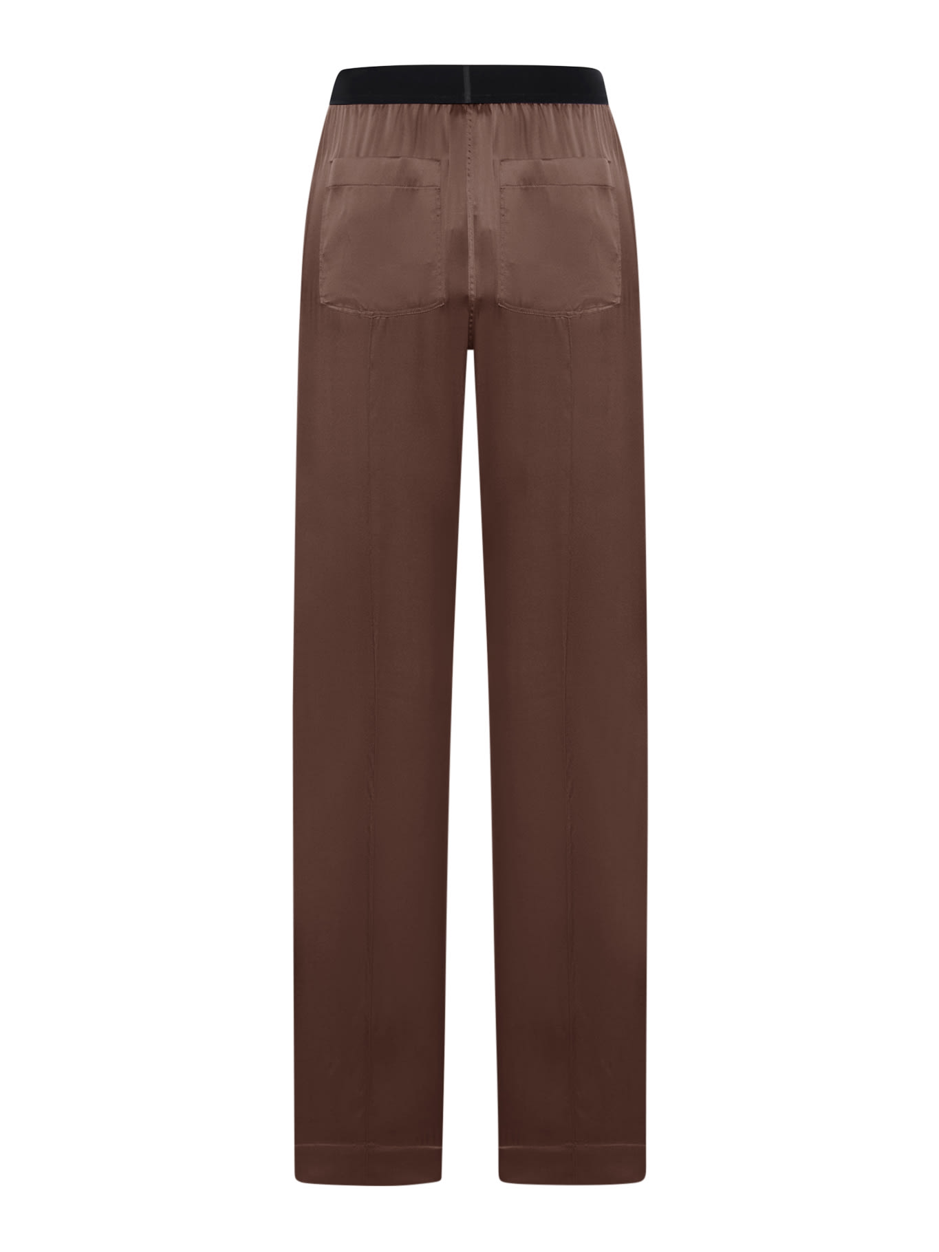 Shop Tom Ford Silk Trousers In Dark Brown