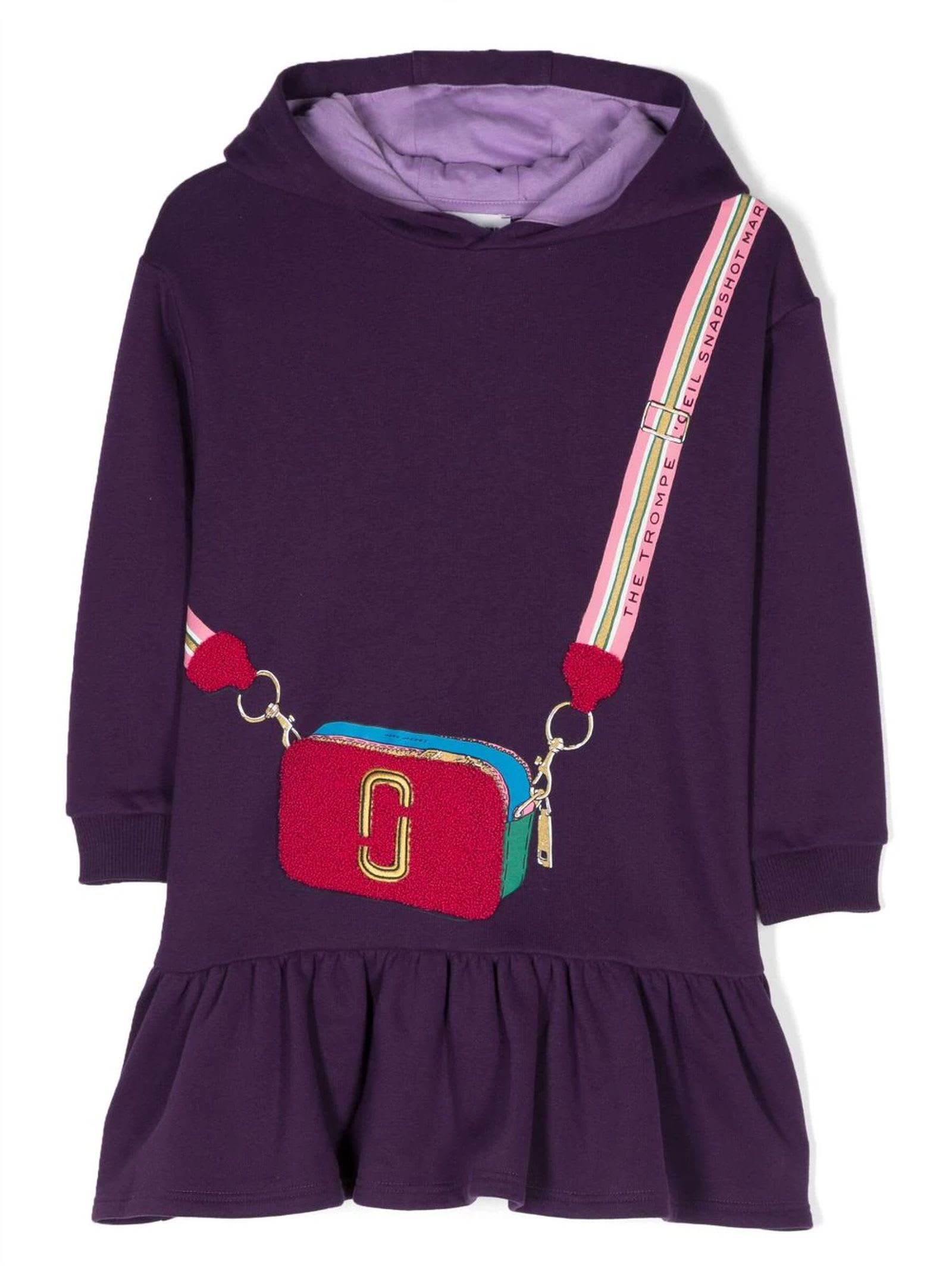 Shop Little Marc Jacobs Purple Cotton Dress In Viola