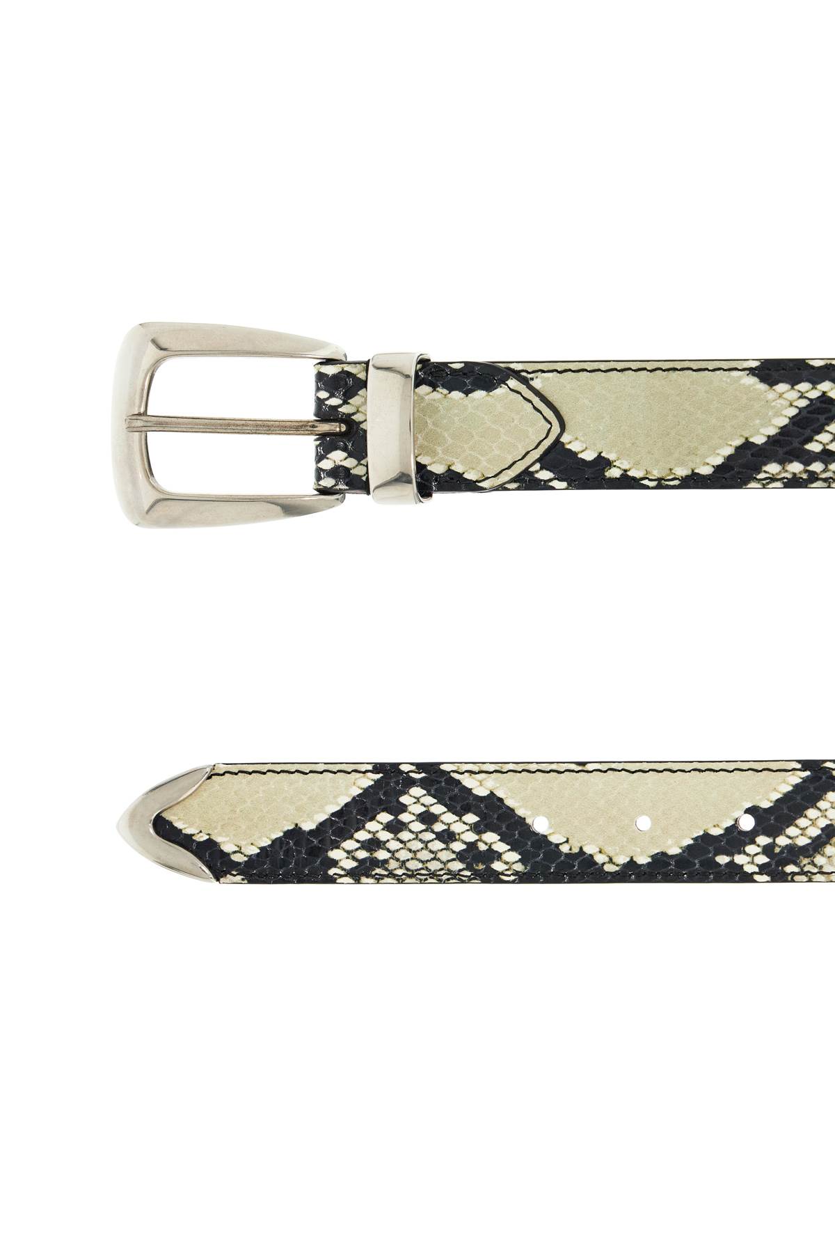 Khaite Python-printed Benny Belt In Natural
