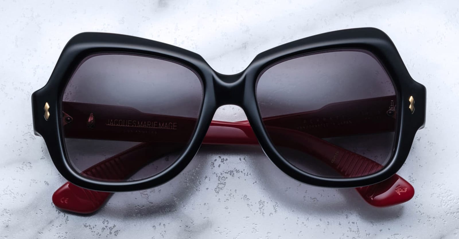 Shop Jacques Marie Mage Perreti - Nightfall Sunglasses In Black/red