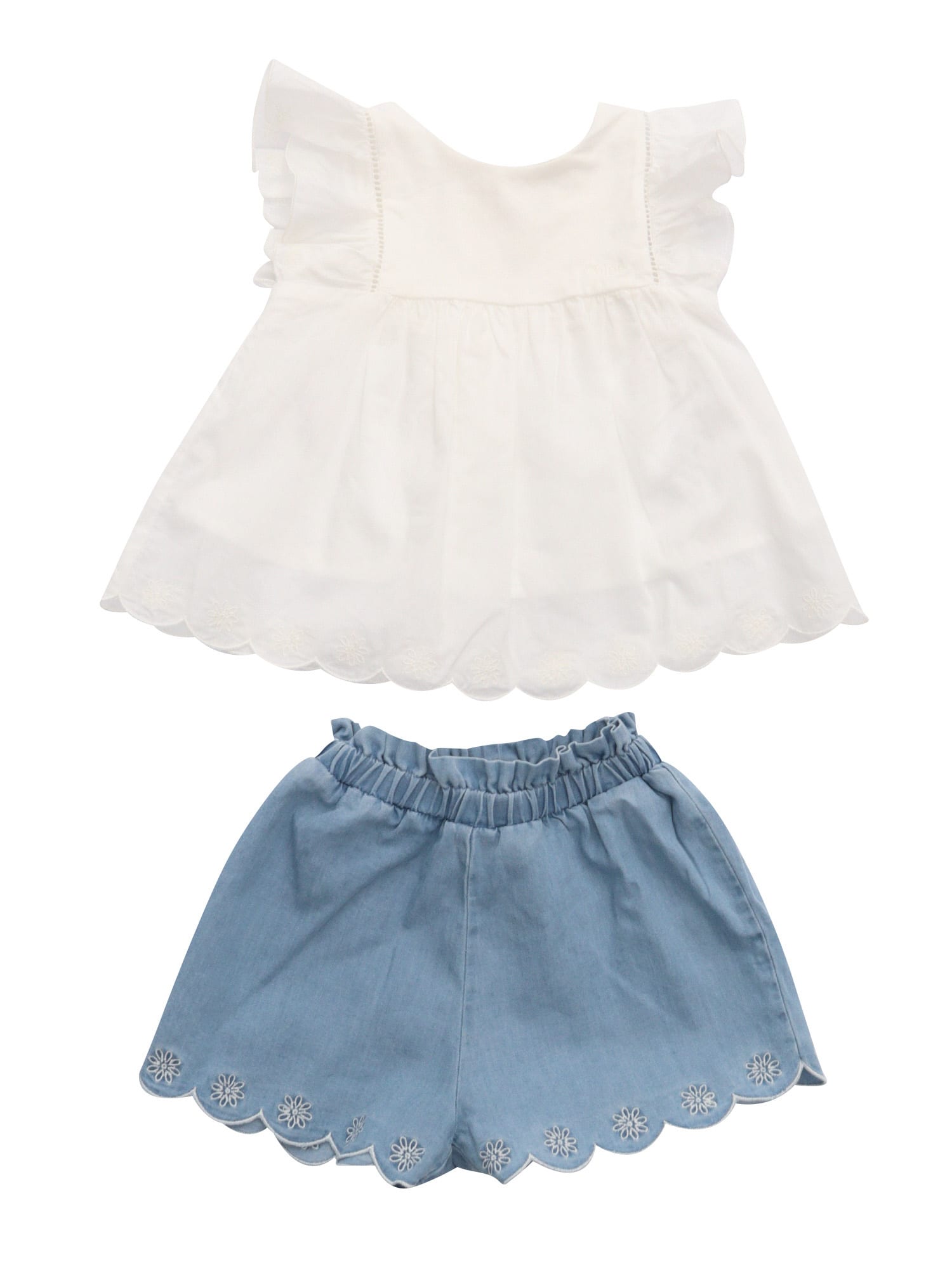 Chloé Shorts+shirt In White