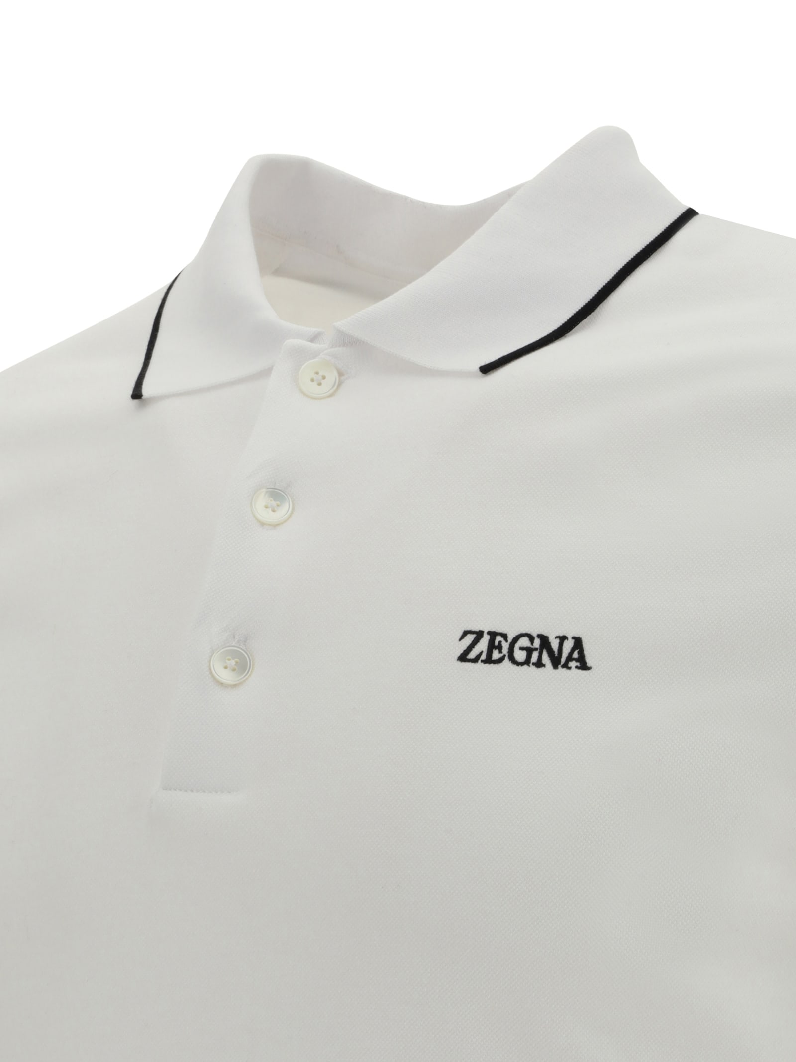 Shop Zegna Polo Shirt In White