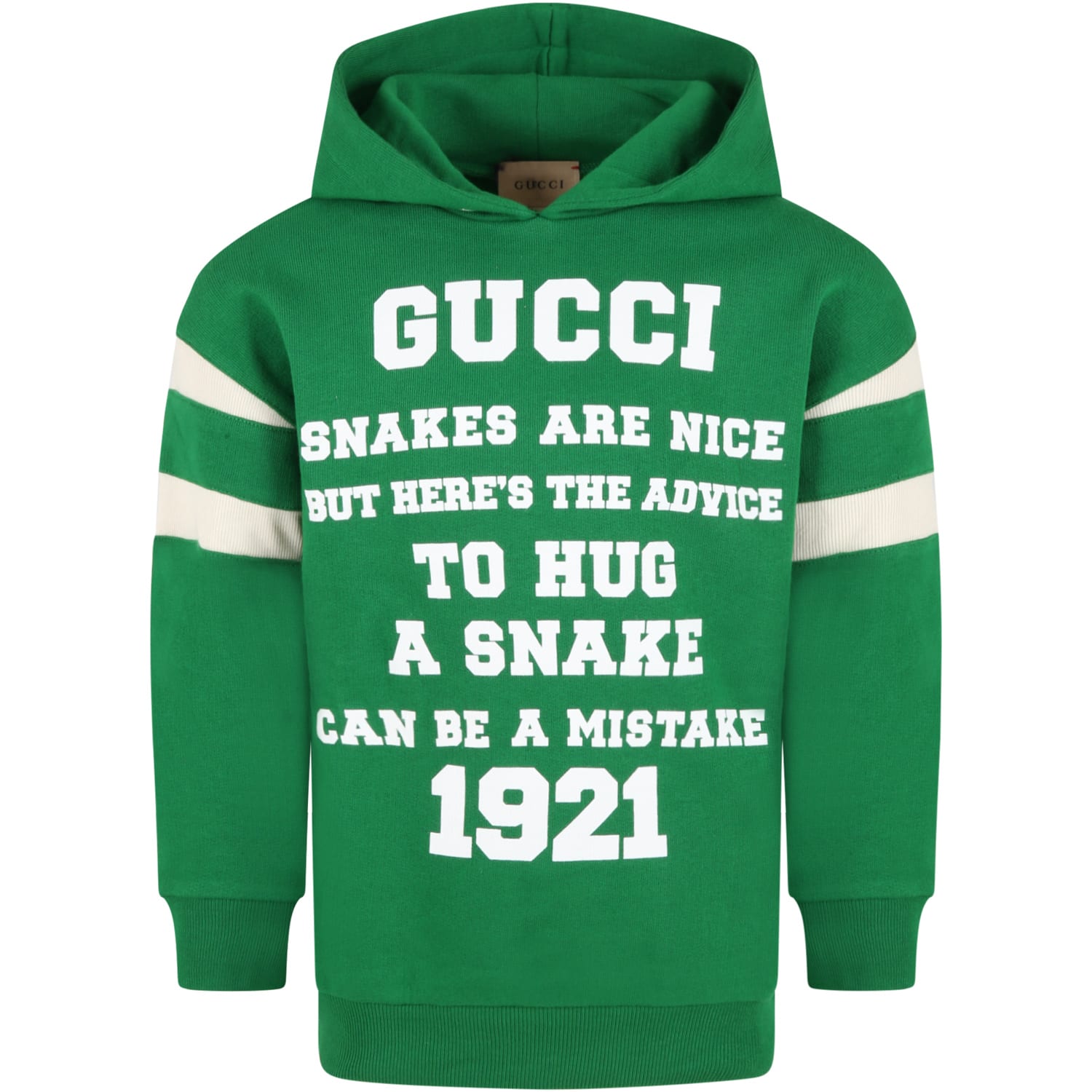 Gucci Green Sweatshirt For Kids With White Logo