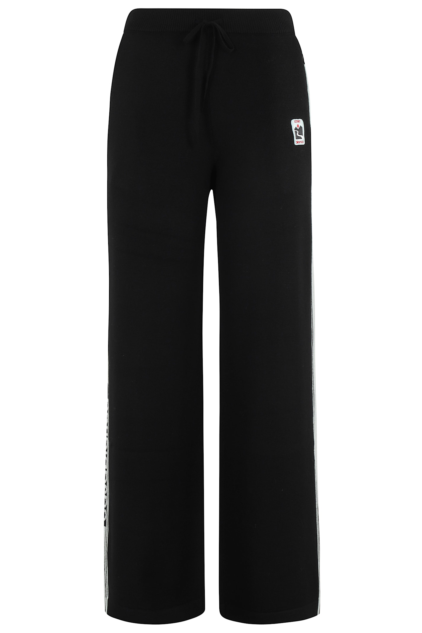 Casablanca Merino Wool Jogger Pants With Zippered Pockets In Black