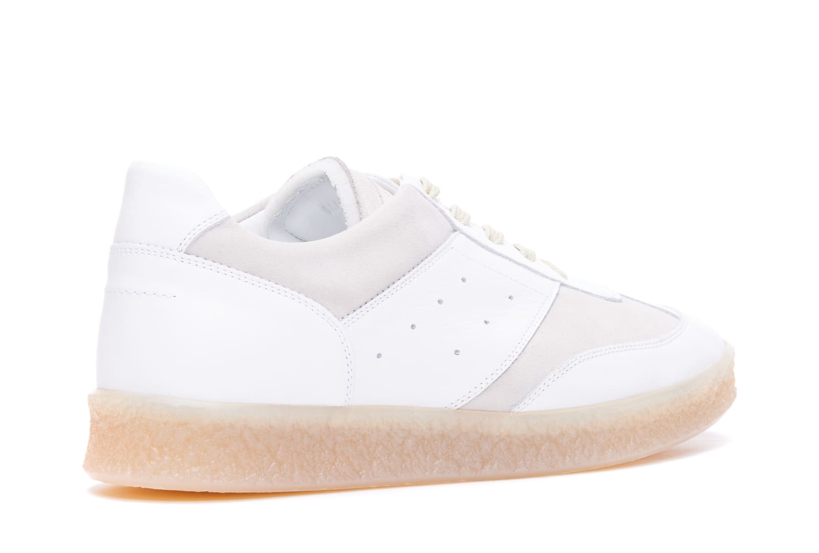 Mm6 Maison Margiela Leather And Suede Sneakers In White
