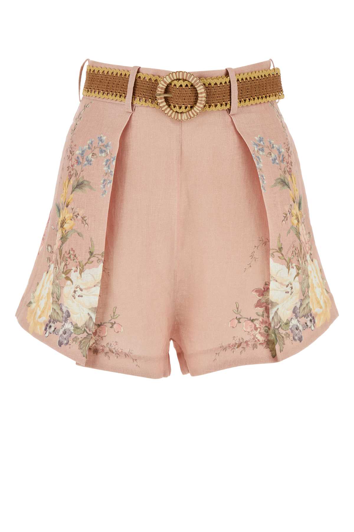 Shop Zimmermann Printed Linen Waverly Shorts In Pinkfloral