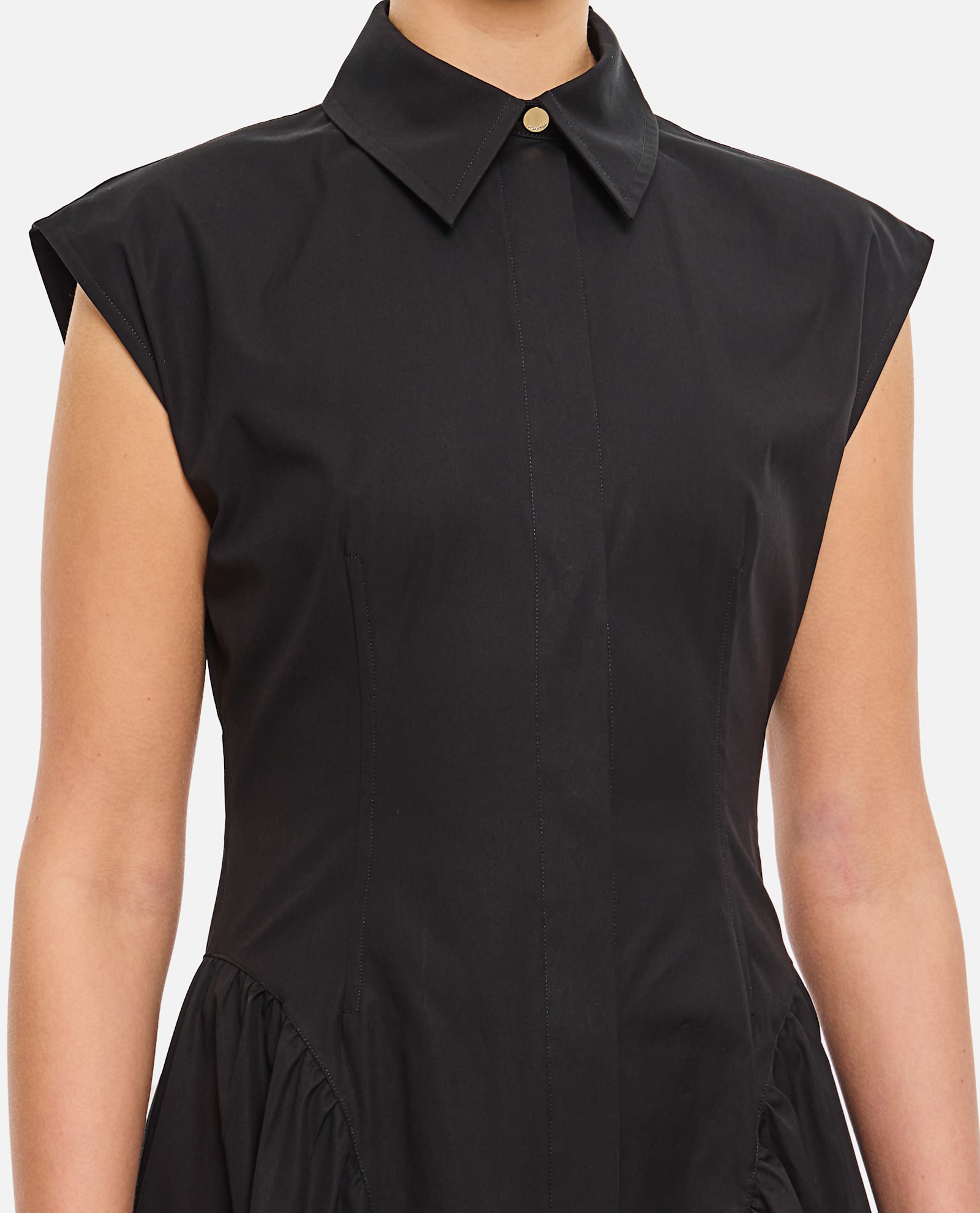 Sportmax Cotton Flared Skirt Midi Length Dress