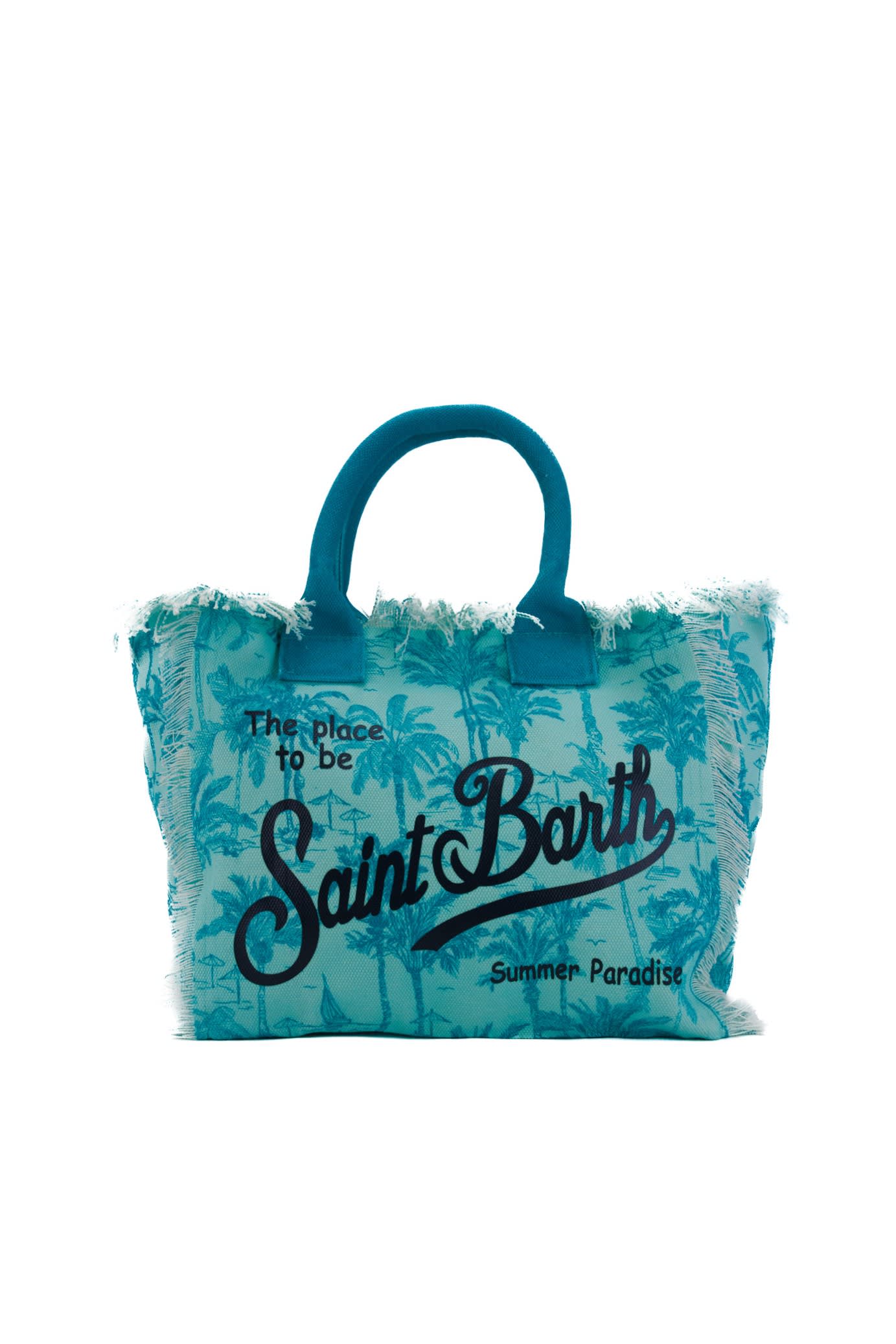 Vanity Saint Beach Bag In Light Blue Canvas