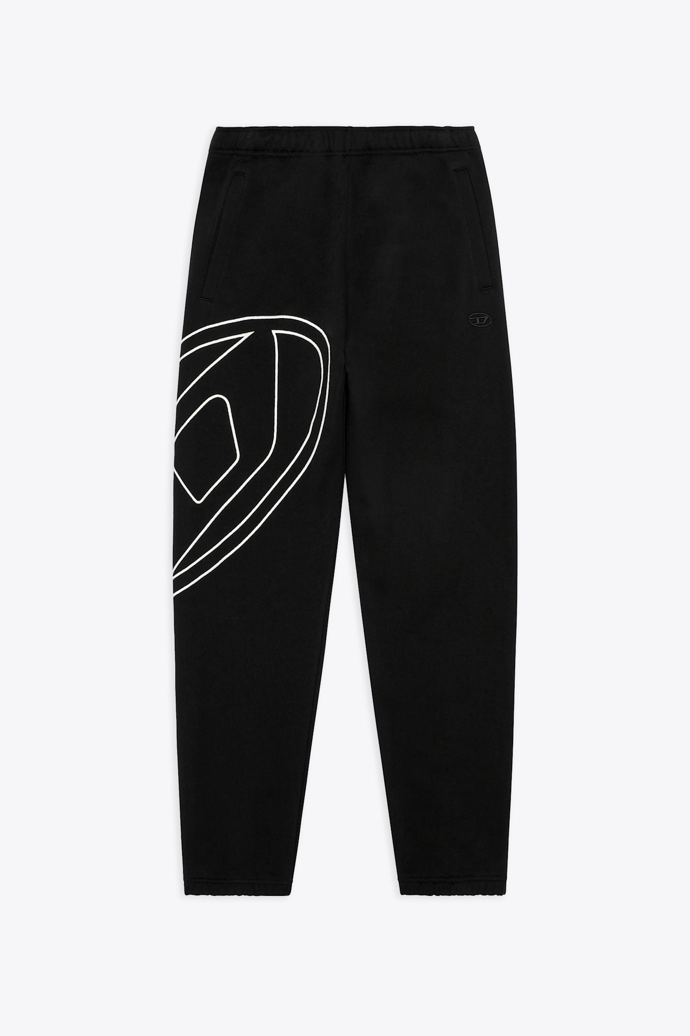 P-marky-megoval-d Black cotton sweatpant with Oval D logo embroidery - P Marky Megoval D