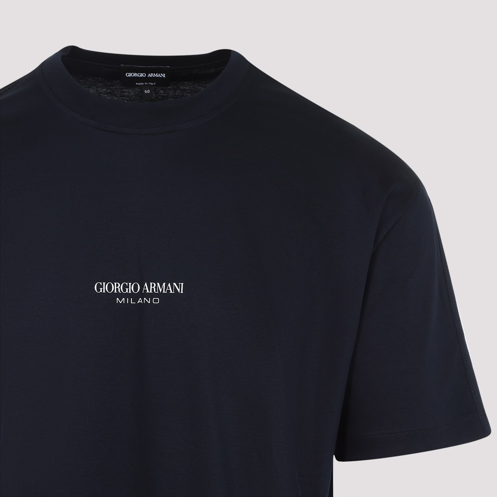 Shop Giorgio Armani Cotton T-shirt In Blue