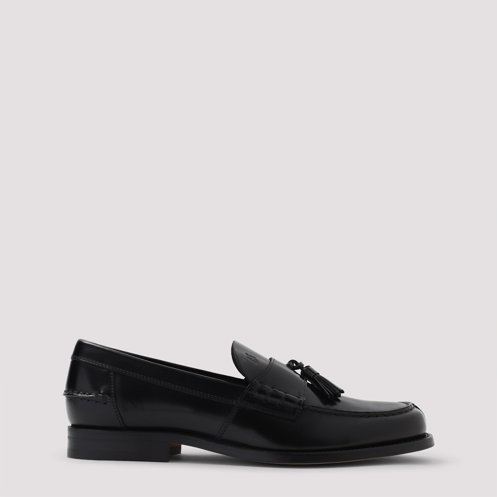 Tod's Nappa Leather Loafers With Decorative Tassel Design In Black