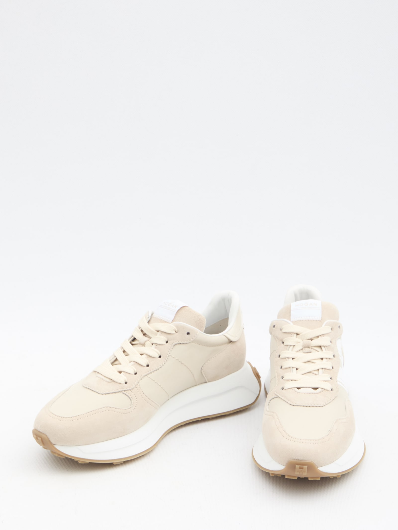 Shop Hogan H641 Sneakers In Beige