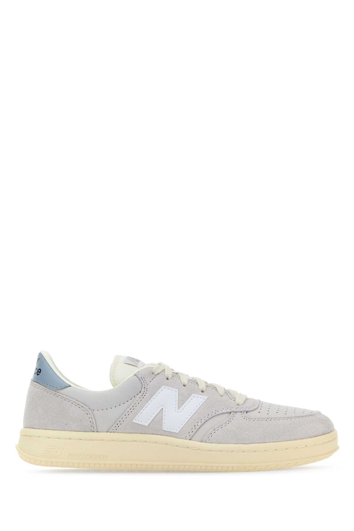 Shop New Balance Light Grey Suede T500 Sneakers In Offwhite