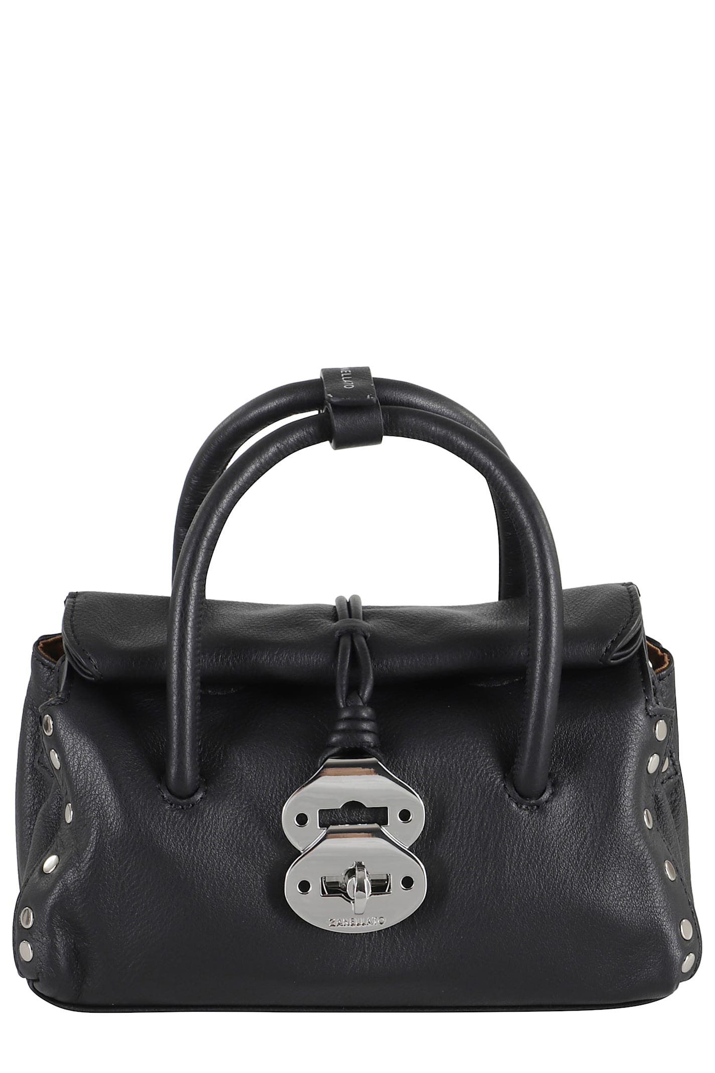 Zanellato Mini Leather Handbag Featuring Textured Finish In Black
