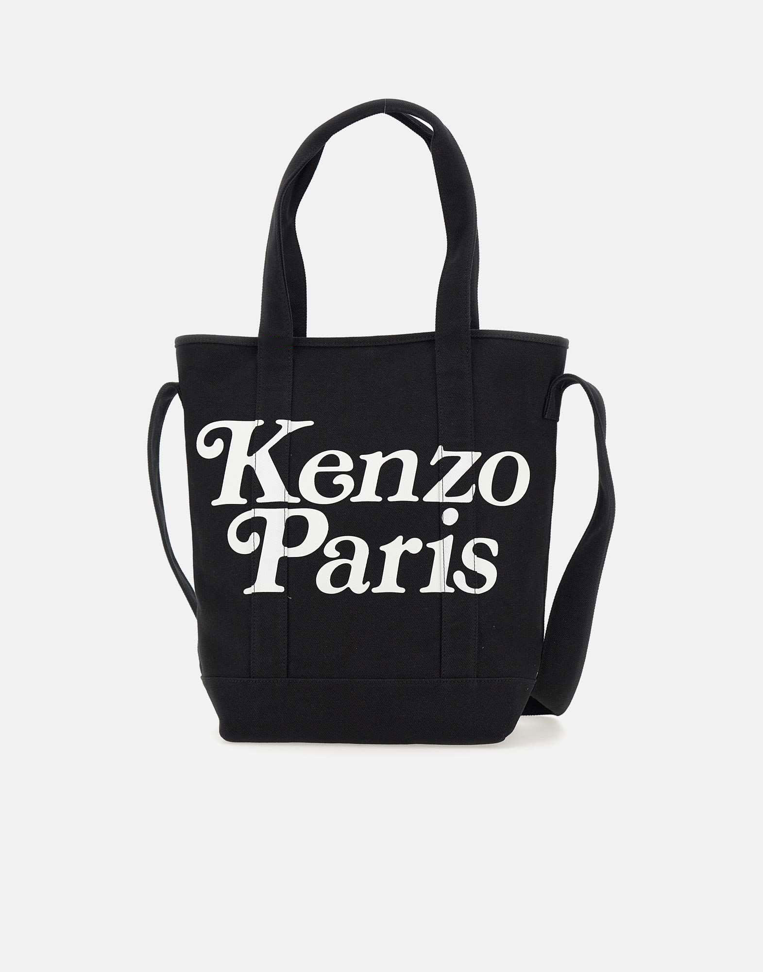 Shop Kenzo Utility Cotton Canvas Bag In Black