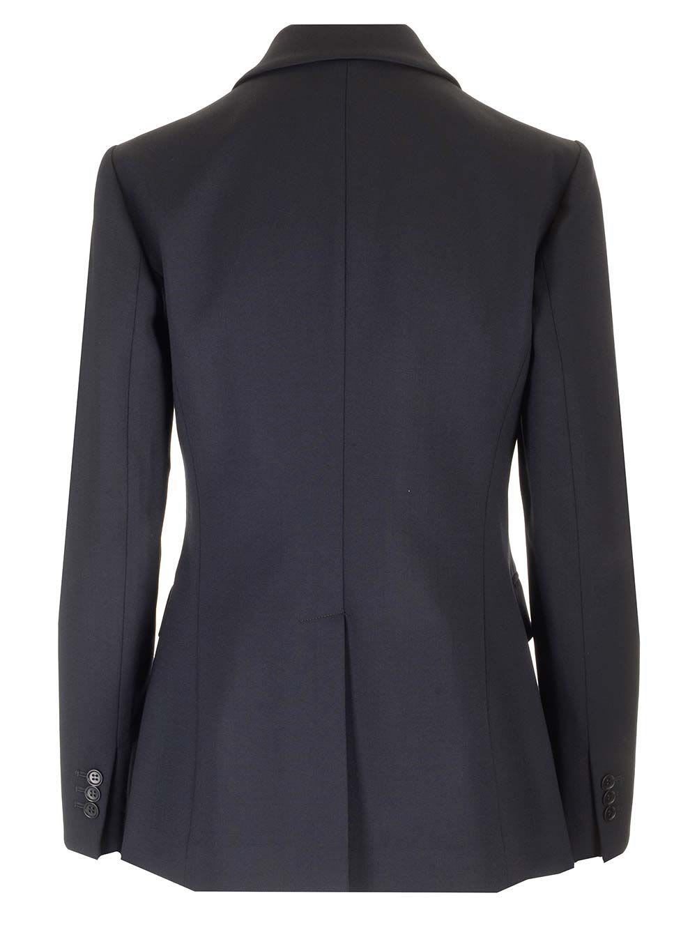 Shop P.a.r.o.s.h Stretch Wool Blazer In Blue