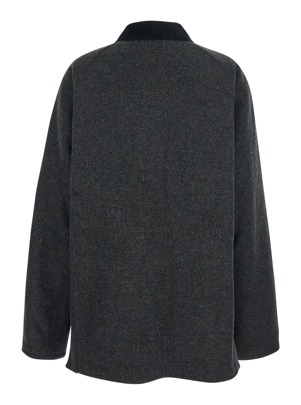 Barbour Bedale Wool Buttoned Coat In Gray