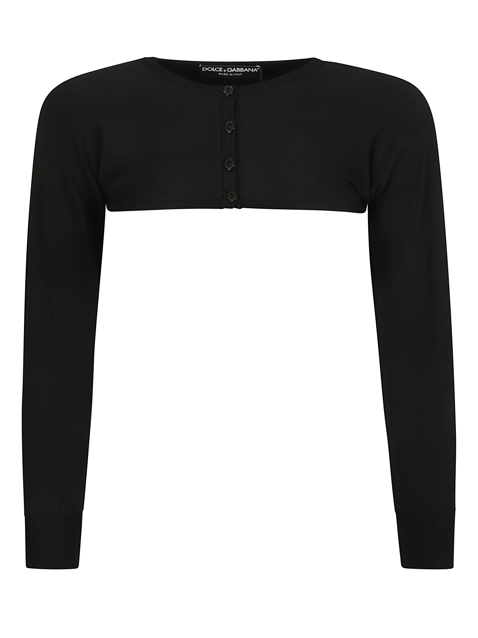 Shop Dolce & Gabbana Crop Buttoned Top In Black