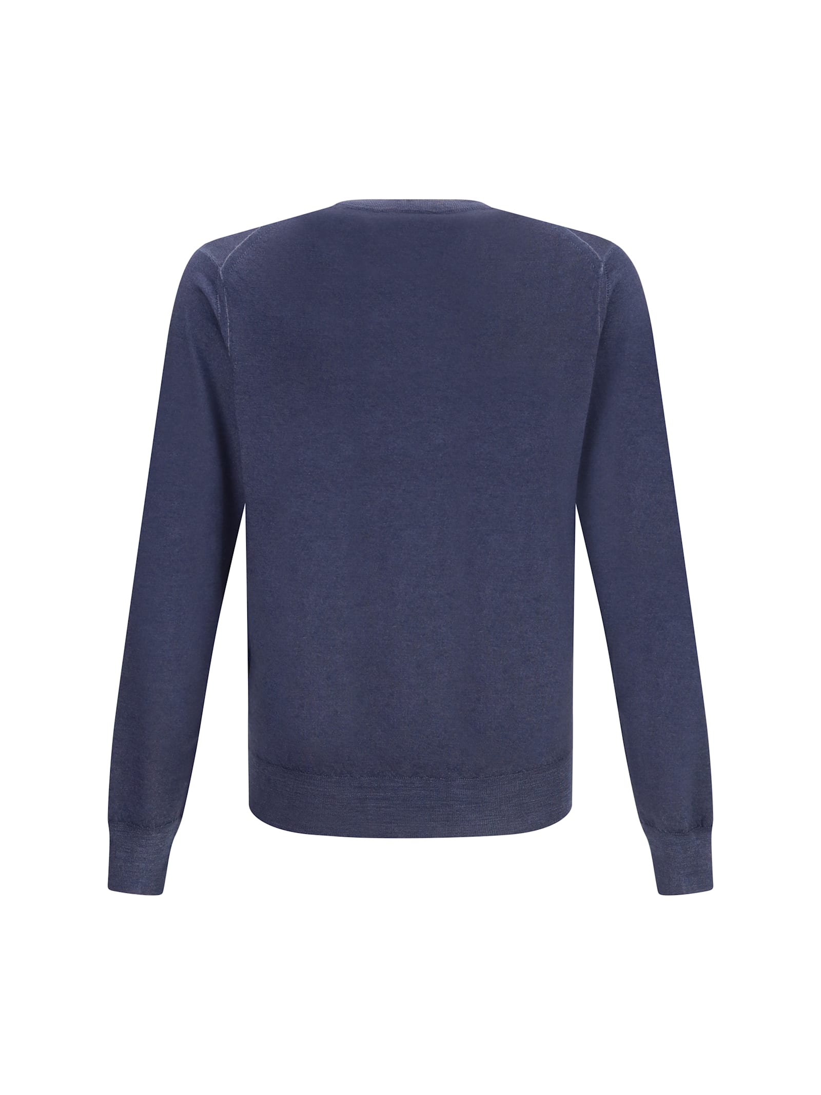 Cruciani V-neck Long-sleeved Sweater In Blue