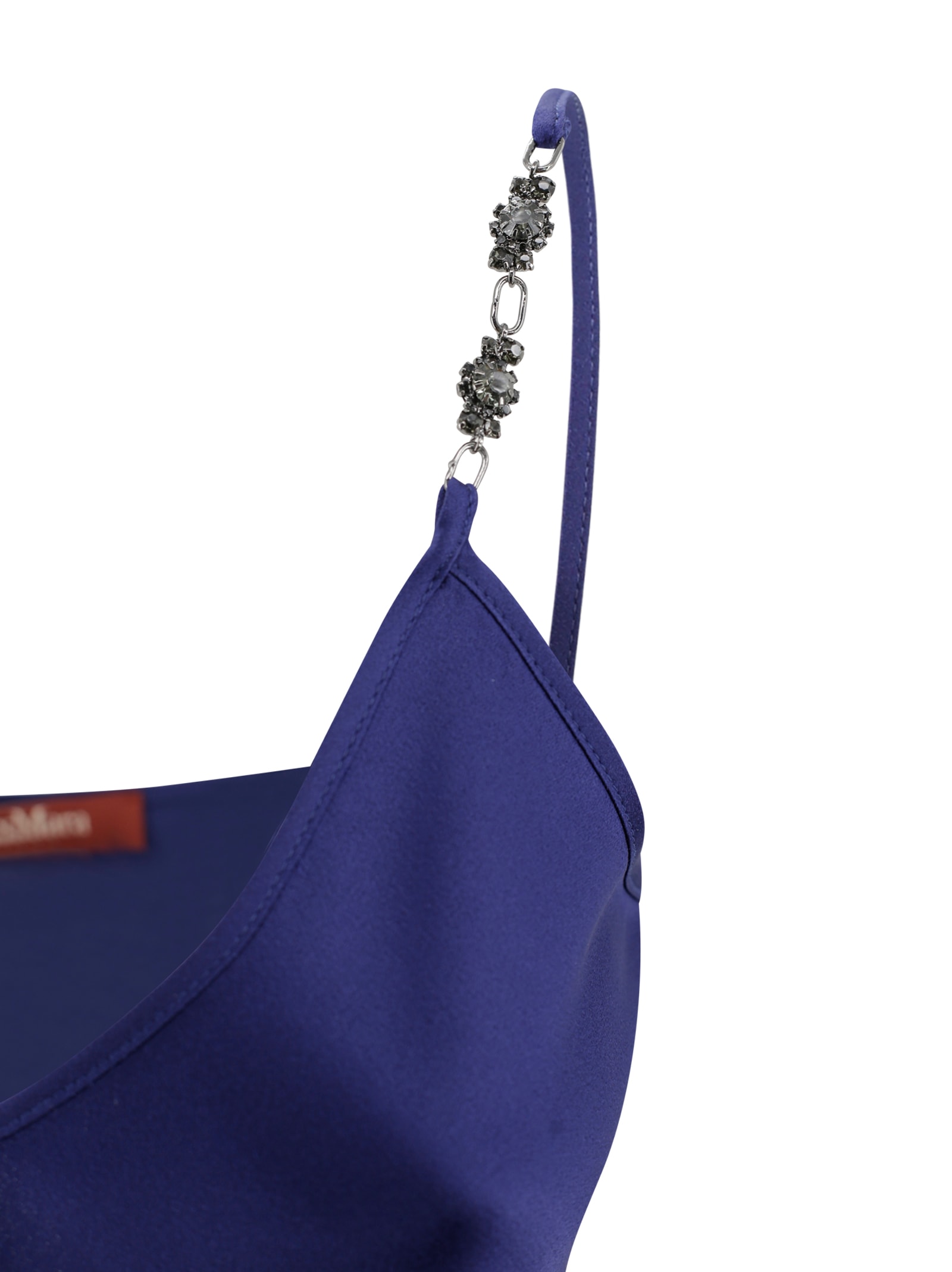 Max Mara Studio Afelio Satin Tank Top In Blue