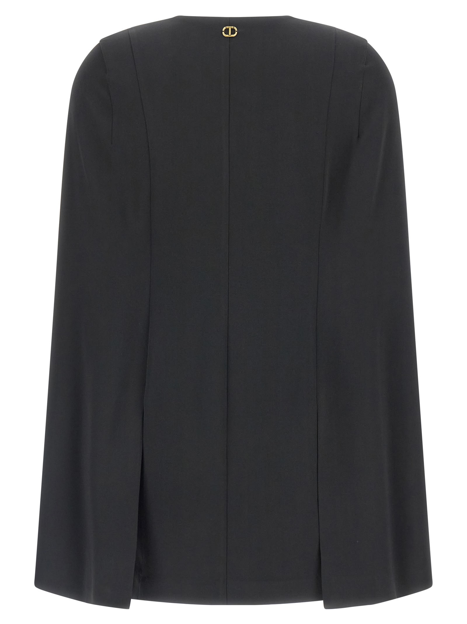 Twinset V-neck Cape Dress In Black