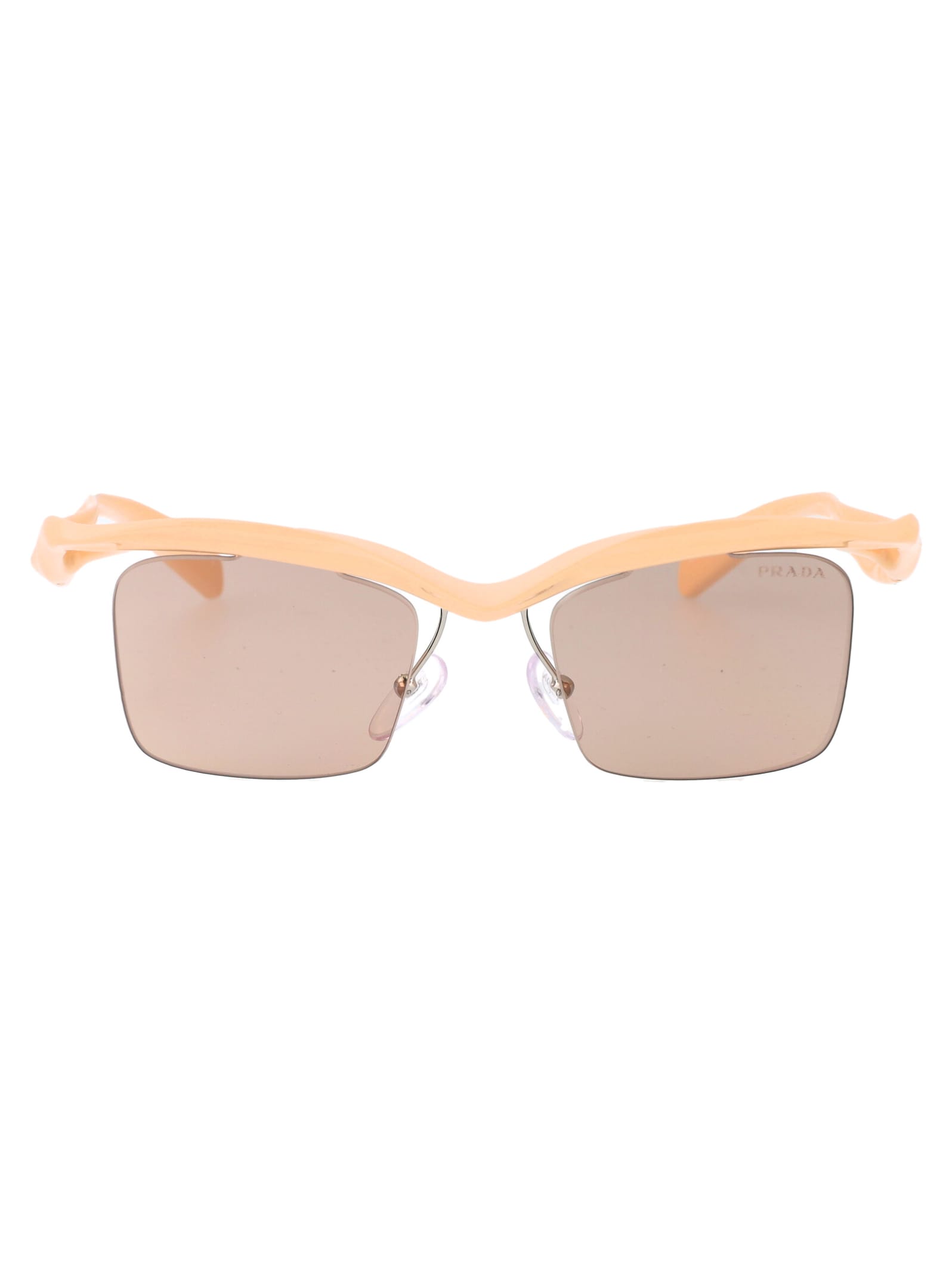 Shop Prada 0pr A15s Sunglasses In 18q4i2 Peach