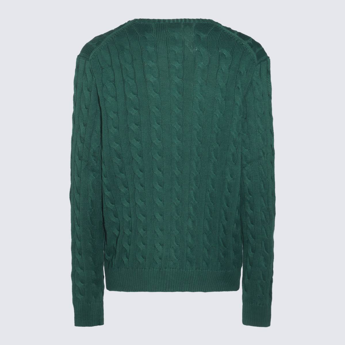 Shop Polo Ralph Lauren Green Cotton Knitwear In Vintage Pine