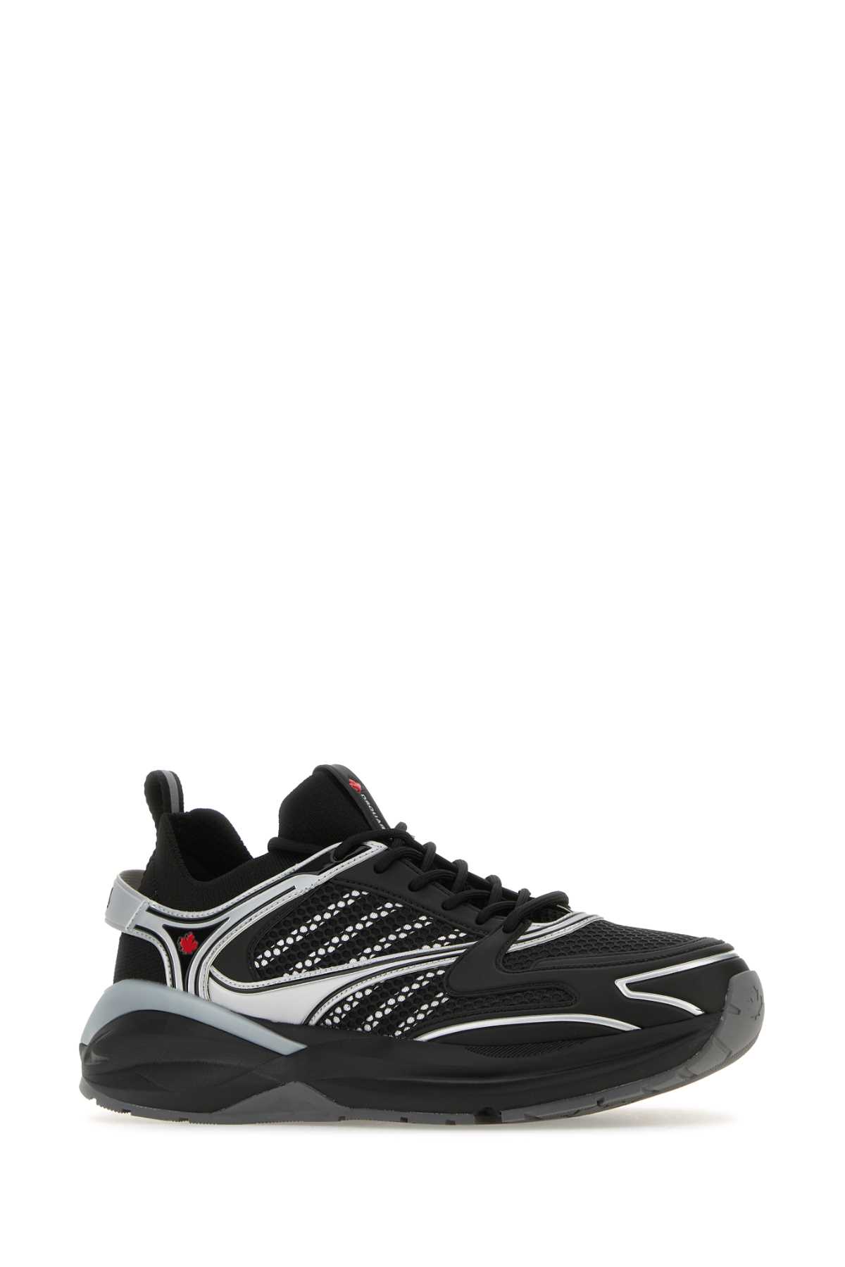 Dsquared2 Multicolor Fabric, Mesh And Rubber Dash Sneakers In Black